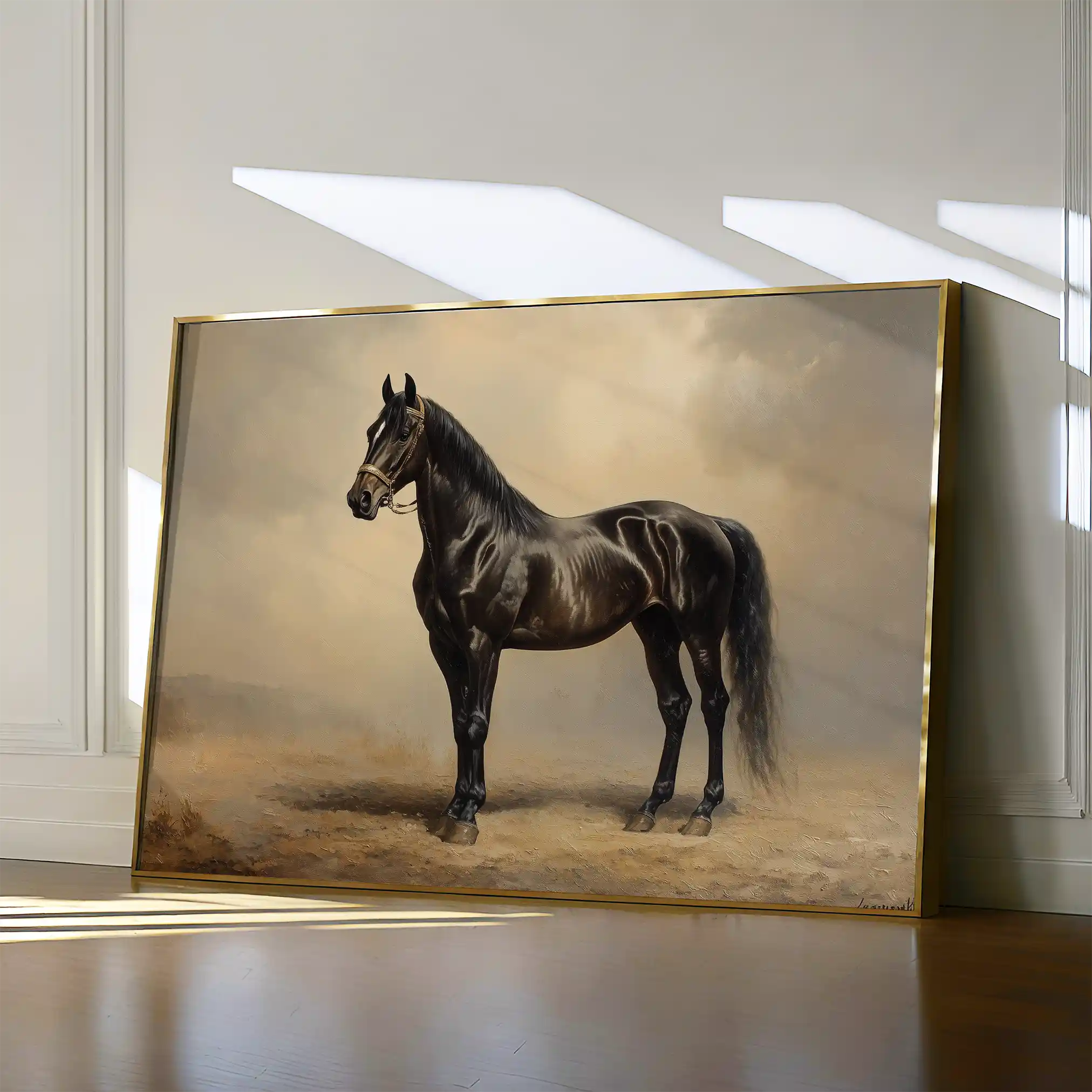 Horses 199 Canvas Art 60 x 40 cm / Black