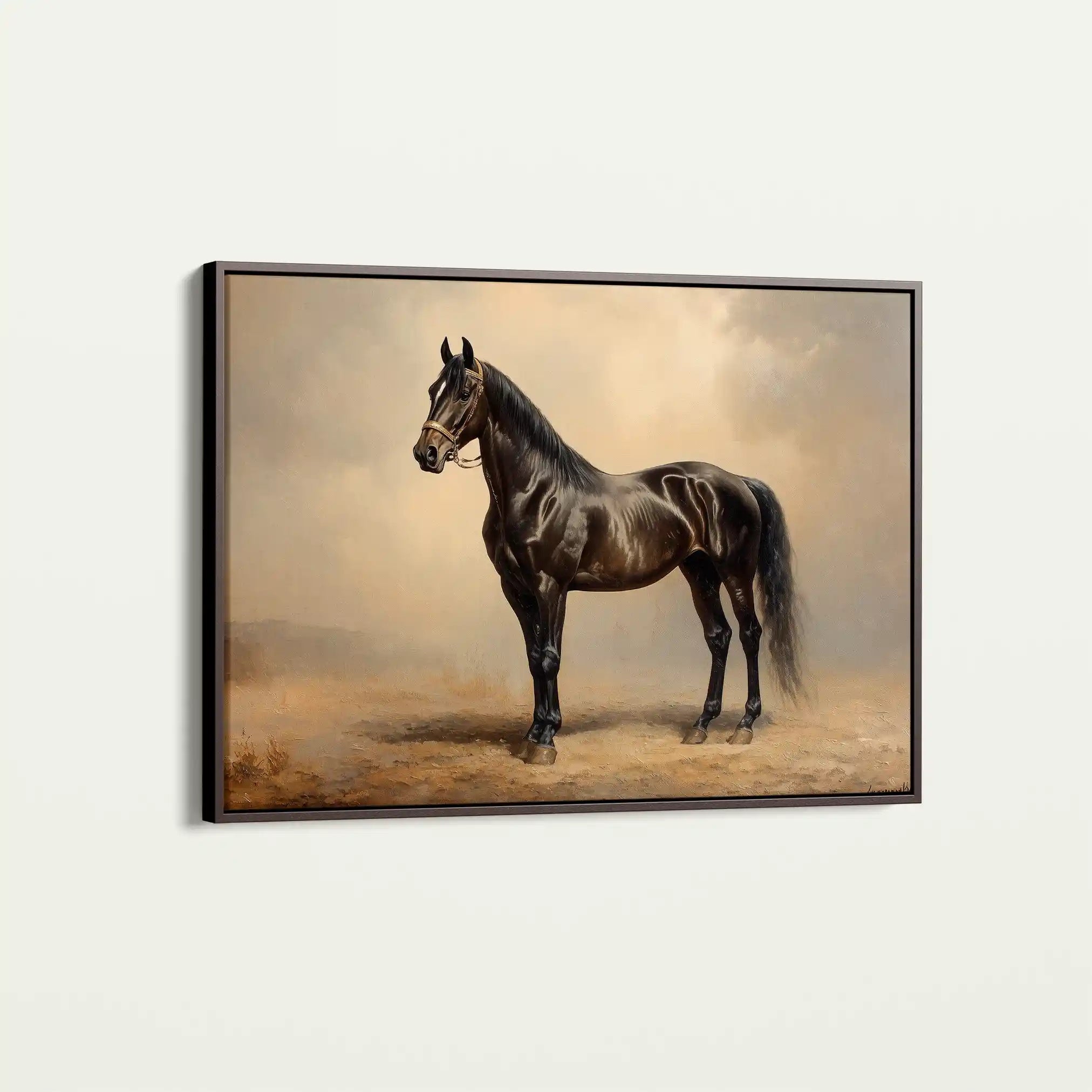Horses 199 Canvas Art 60 x 40 cm / Black