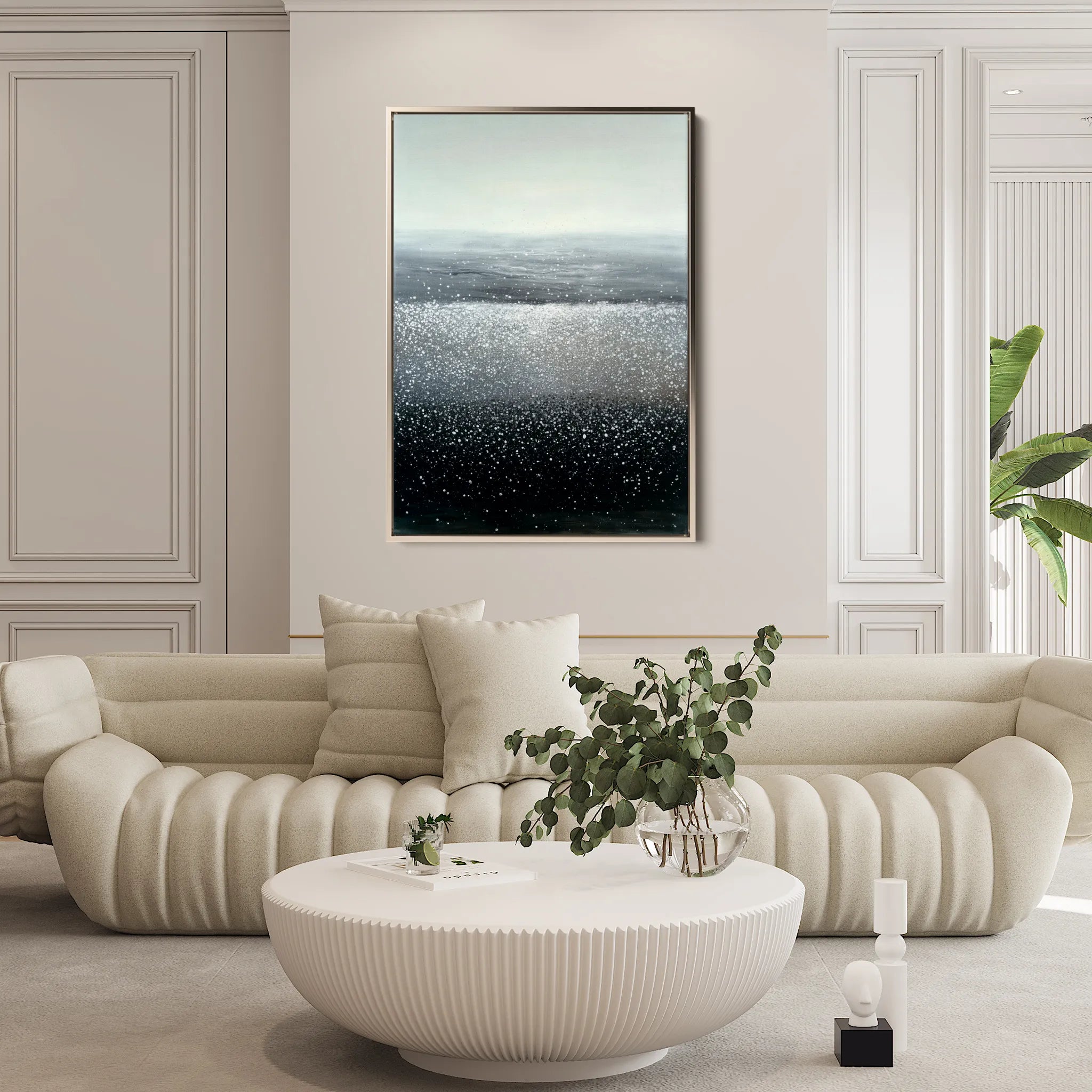Abstract 1990 Canvas Art 18" x 24" / 45 x 60 cm / Black