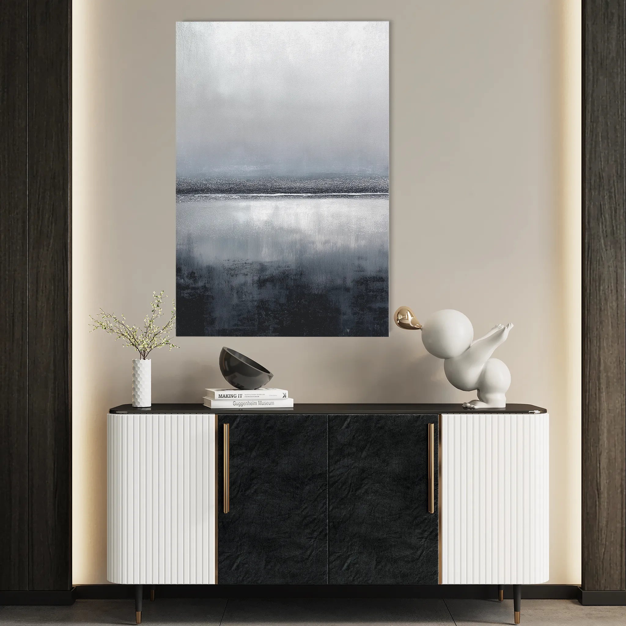 Abstract 1991 Canvas Art 18" x 24" / 45 x 60 cm / Black