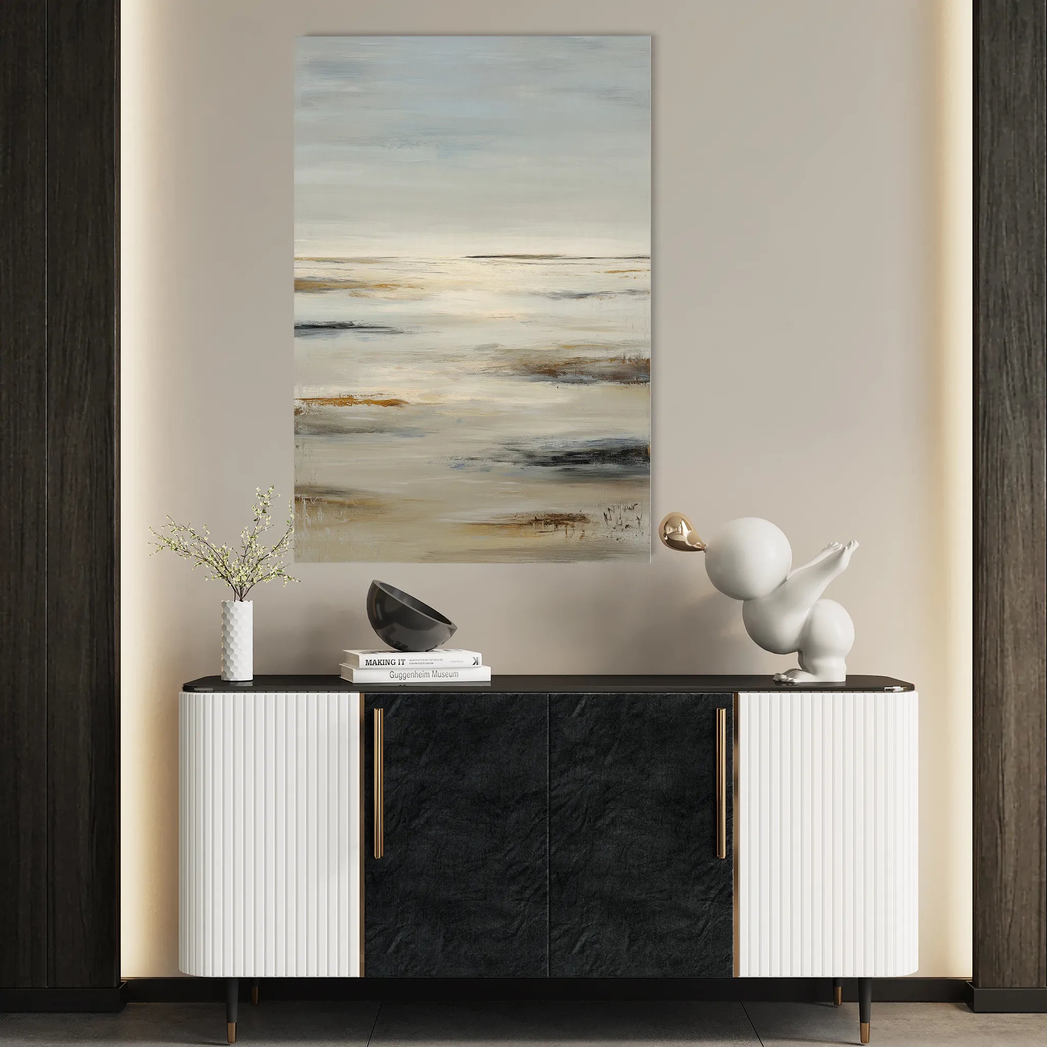 Abstract 1993 Canvas Art 18" x 24" / 45 x 60 cm / Black