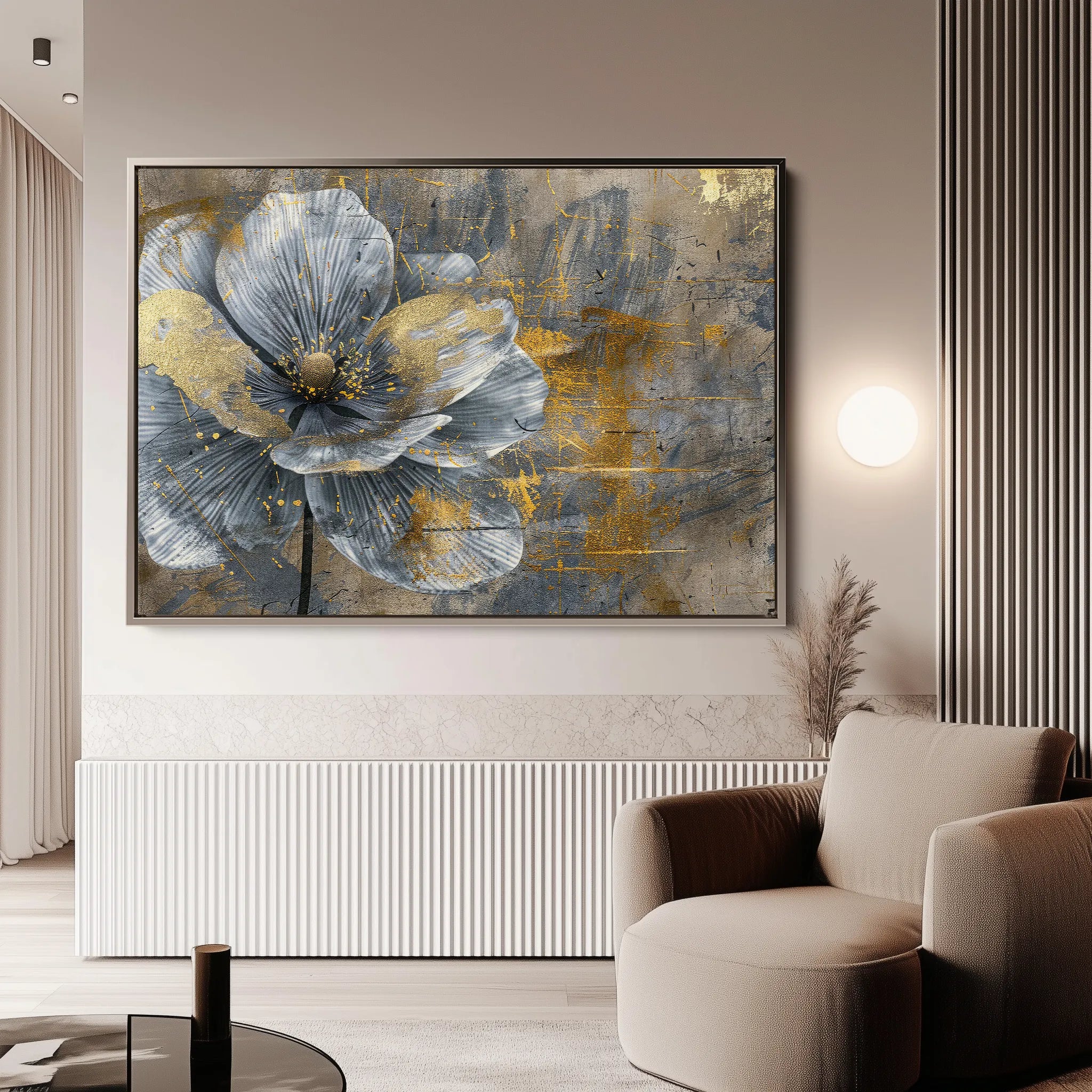 Floral 200 Canvas Art 18" x 24" / 45 x 60 cm / Black