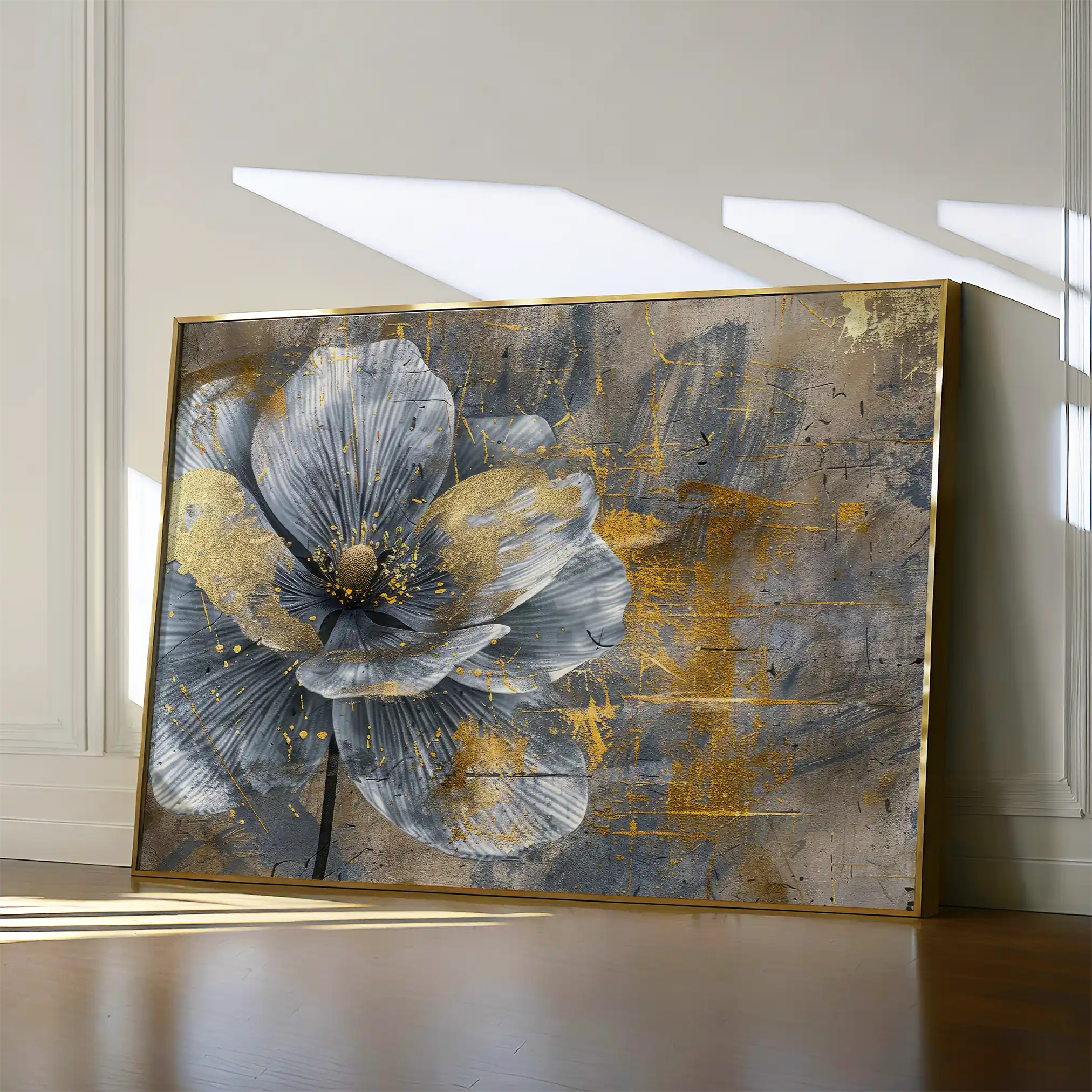 Floral 200 Canvas Art 60 x 40 cm / Black