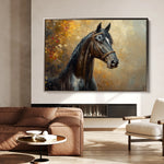 Horses 200 Canvas Art 18" x 24" / 45 x 60 cm / Black