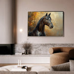 Horses 200 Canvas Art 18" x 24" / 45 x 60 cm / Black
