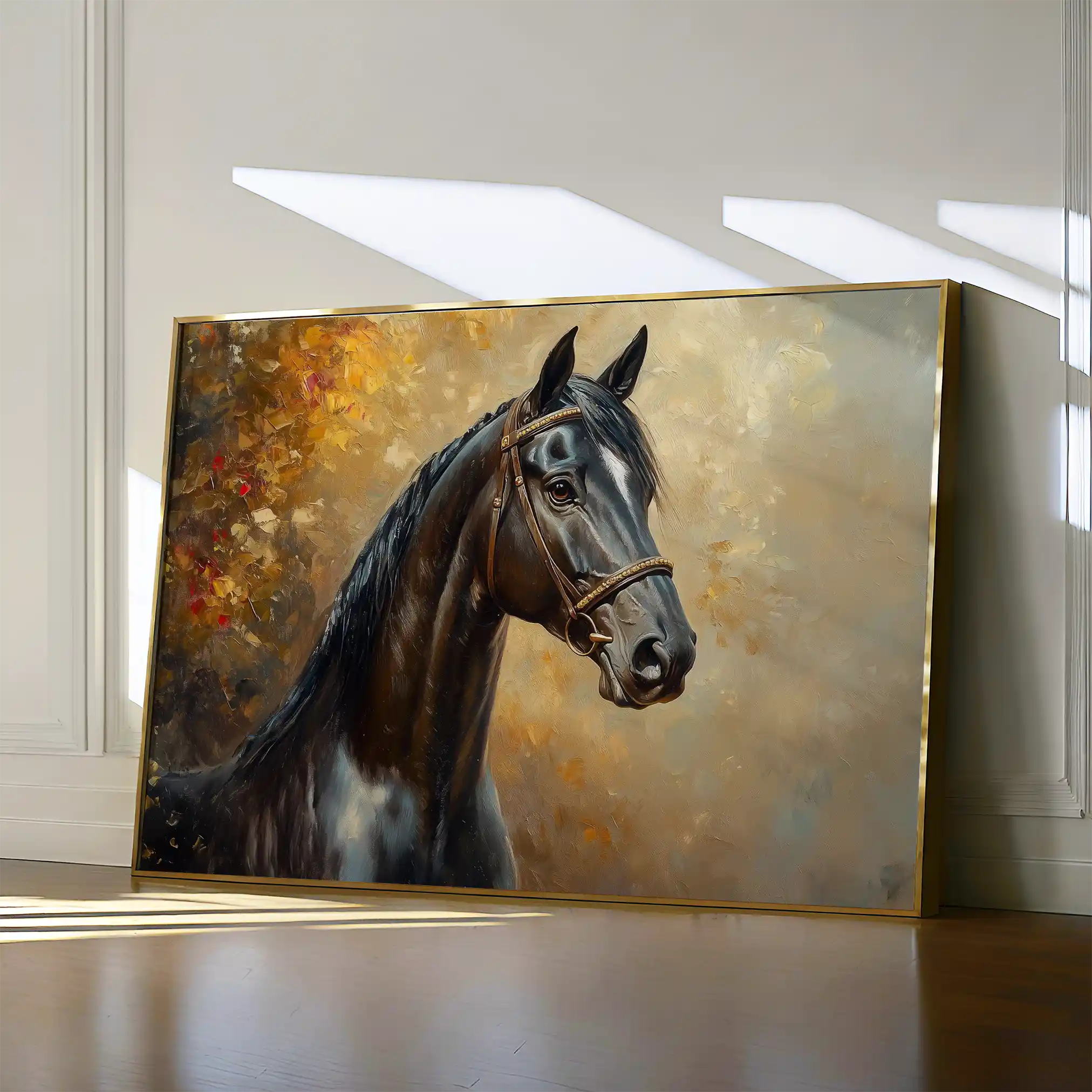 Horses 200 Canvas Art 60 x 40 cm / Black