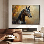 Horses 200 Canvas Art 60 x 40 cm / Black