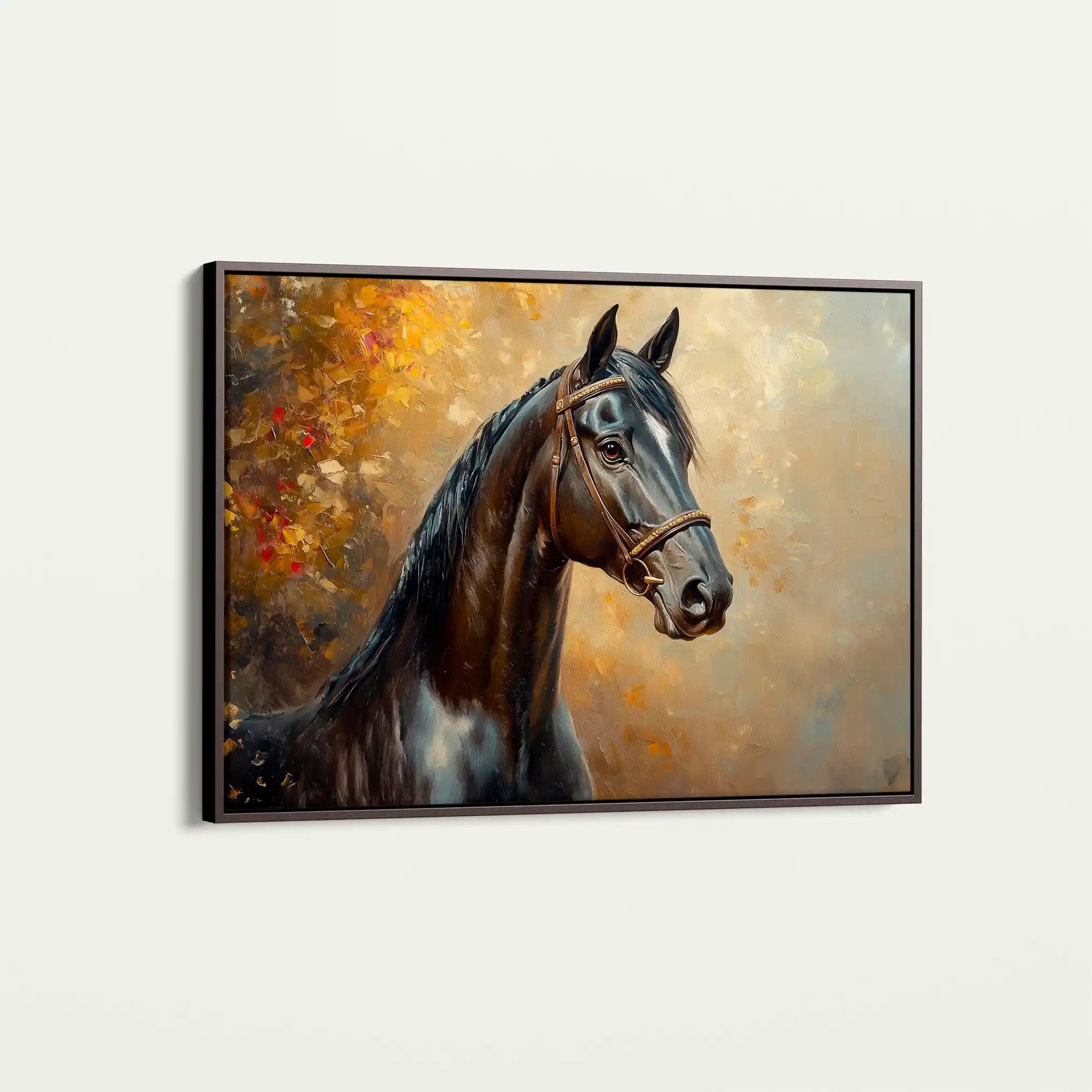 Horses 200 Canvas Art 60 x 40 cm / Black