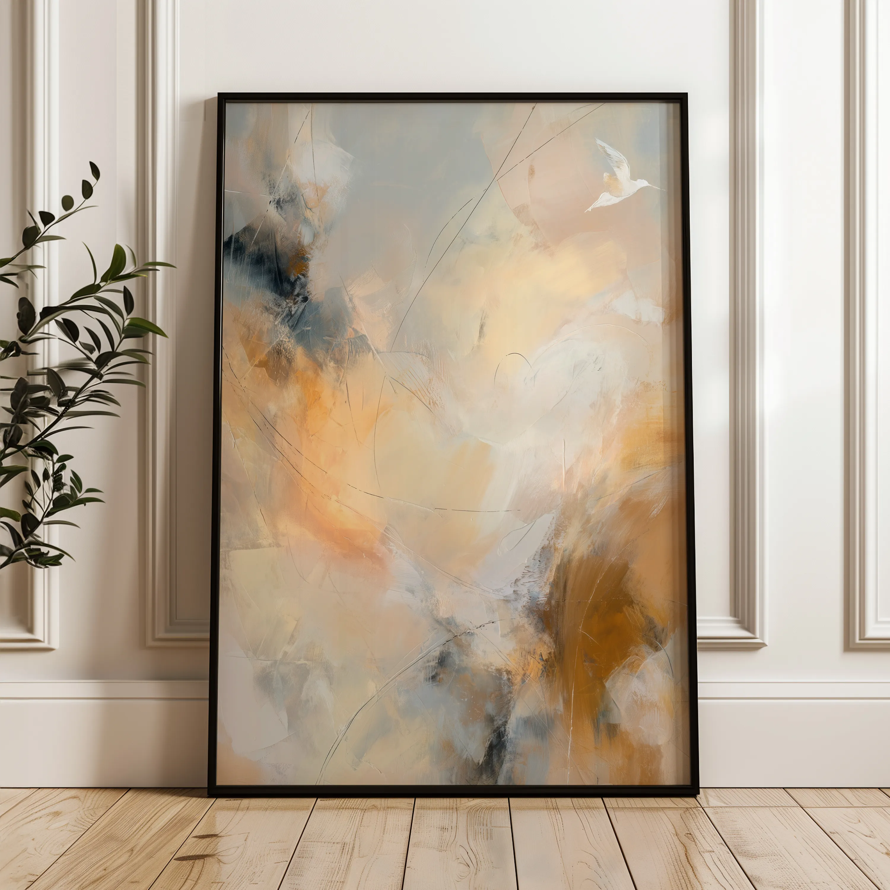Abstract 2000 Canvas Art 18" x 24" / 45 x 60 cm / Black