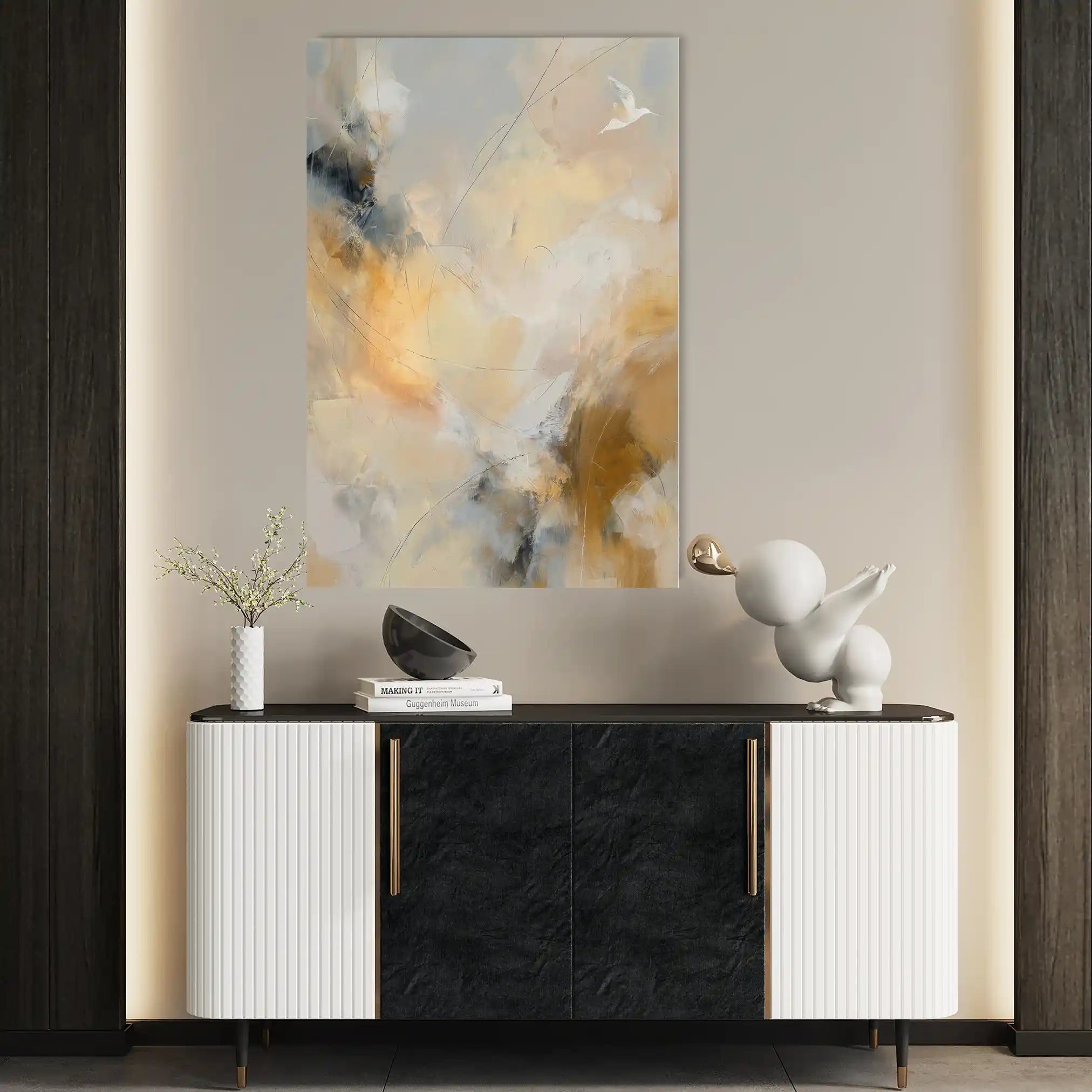 Abstract 2000 Canvas Art 18" x 24" / 45 x 60 cm / Black