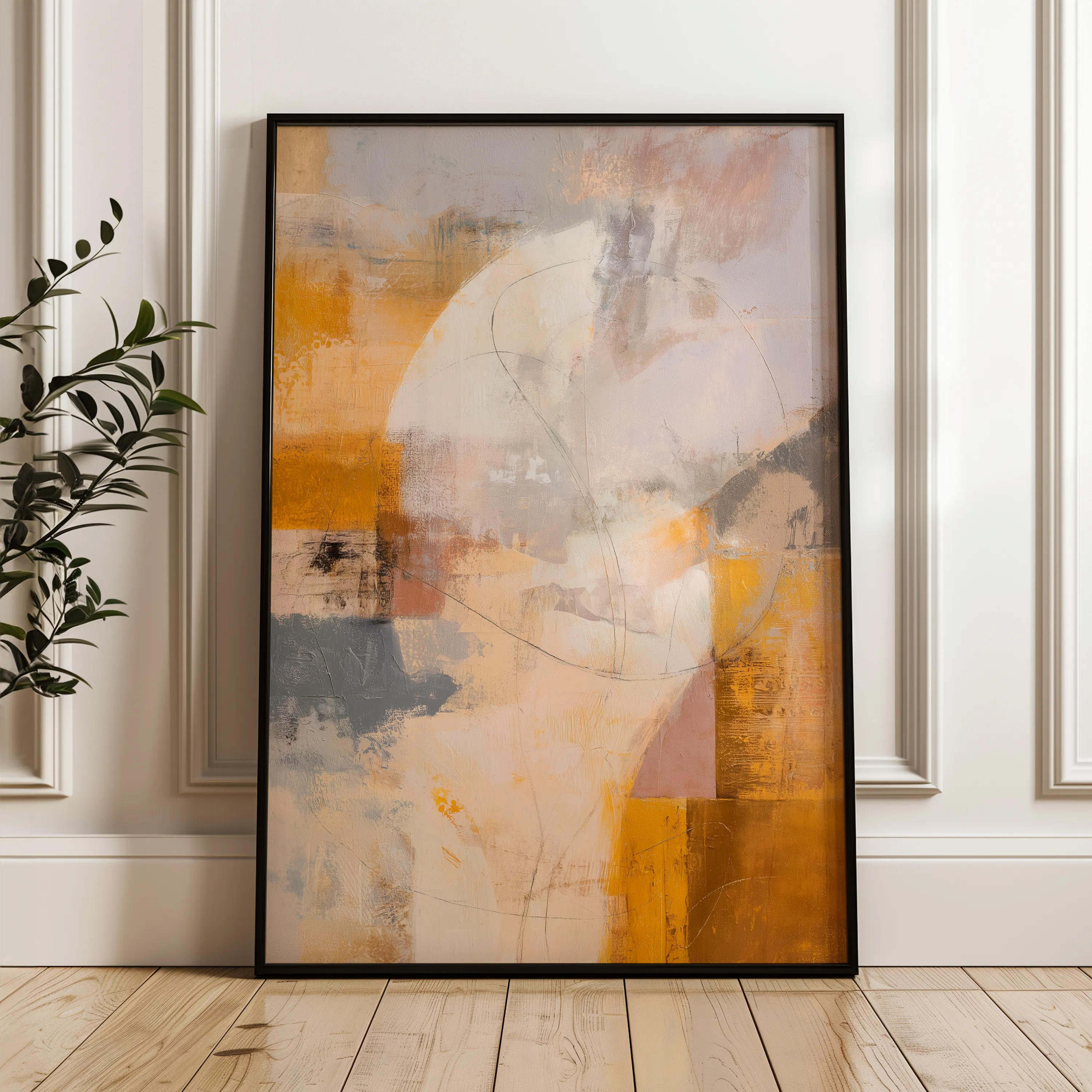 Abstract 2001 Canvas Art 18" x 24" / 45 x 60 cm / Black