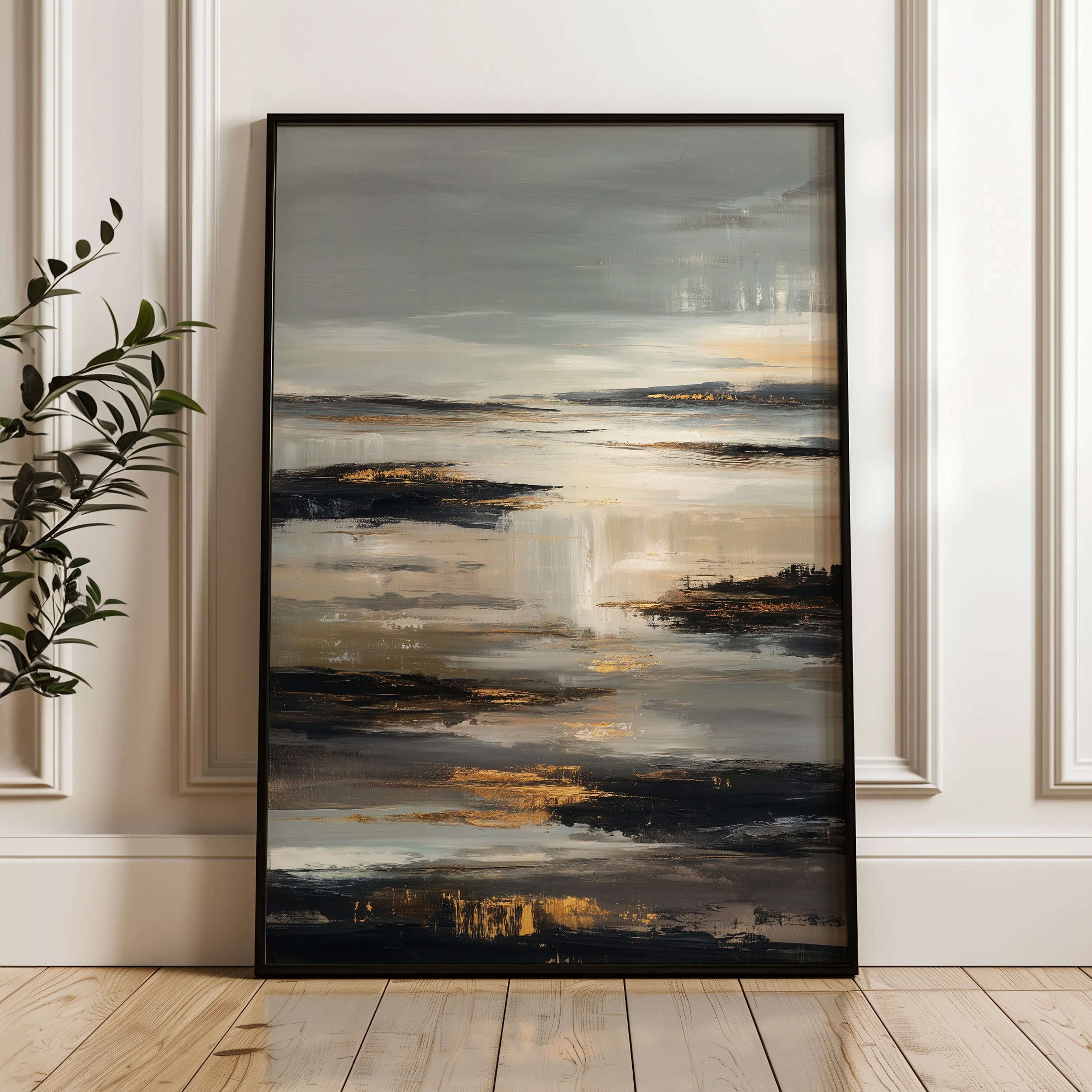 Abstract 2003 Canvas Art 18" x 24" / 45 x 60 cm / Black