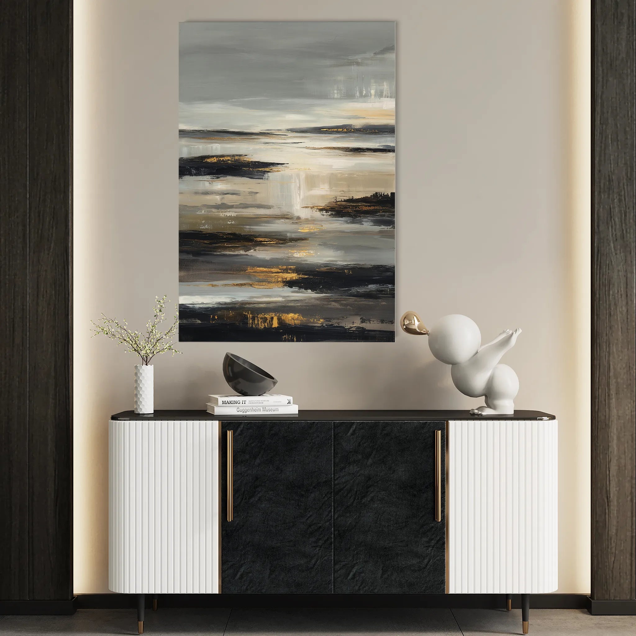 Abstract 2003 Canvas Art 18" x 24" / 45 x 60 cm / Black