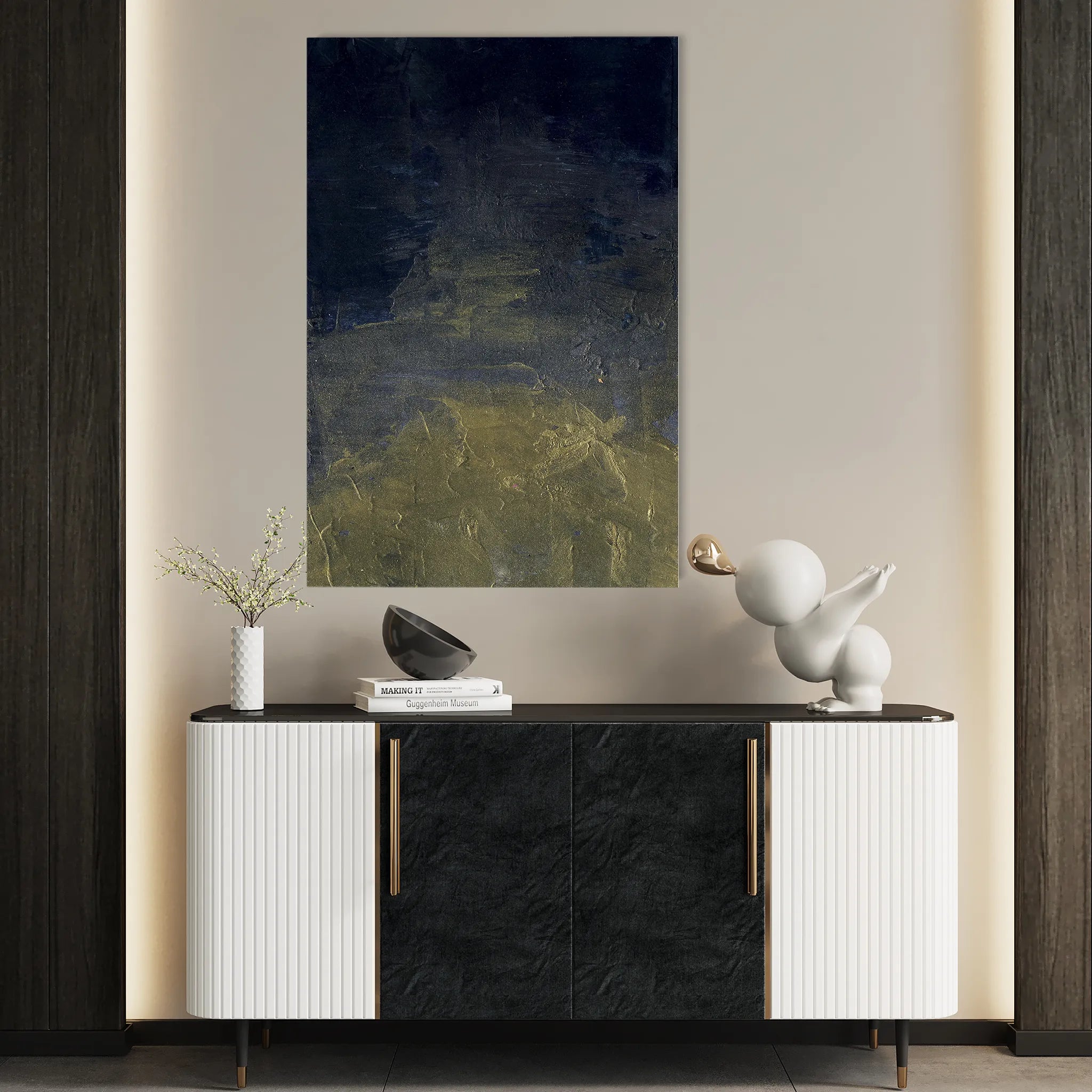 Abstract 201 Canvas Art 18" x 24" / 45 x 60 cm / Black