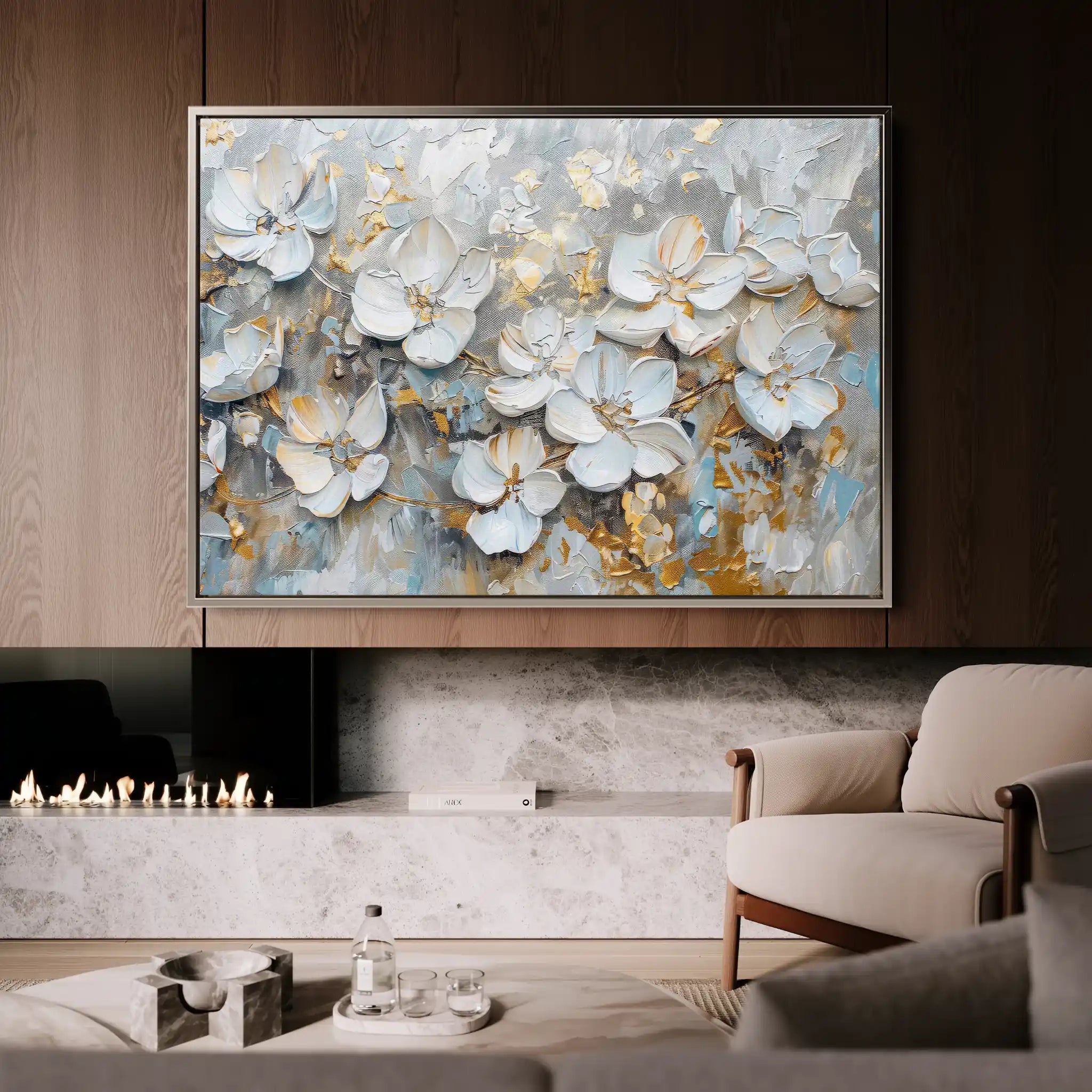 Floral 201 Canvas Art 60 x 40 cm / Black