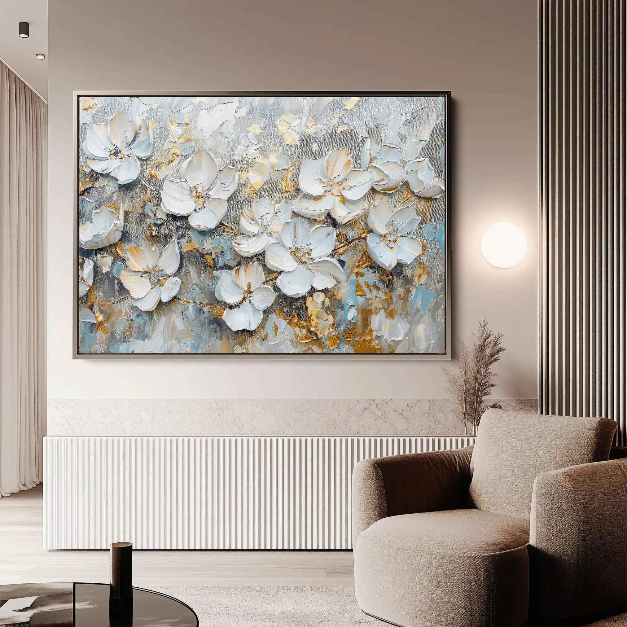 Floral 201 Canvas Art 60 x 40 cm / Black