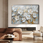 Floral 201 Canvas Art 60 x 40 cm / Black