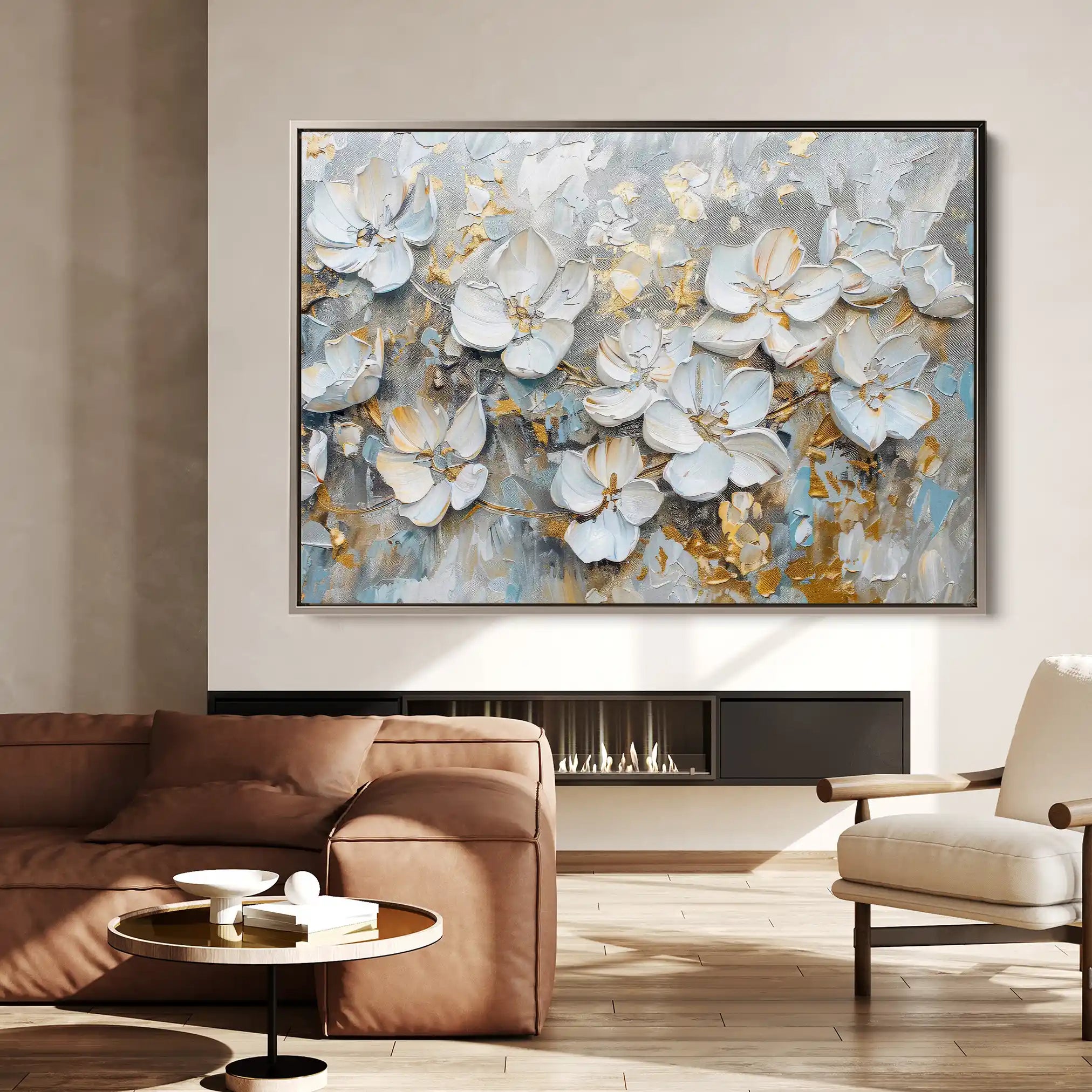 Floral 201 Canvas Art 60 x 40 cm / Black