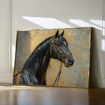 Horses 201 Canvas Art 18" x 24" / 45 x 60 cm / Black