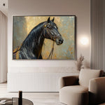 Horses 201 Canvas Art 60 x 40 cm / Black