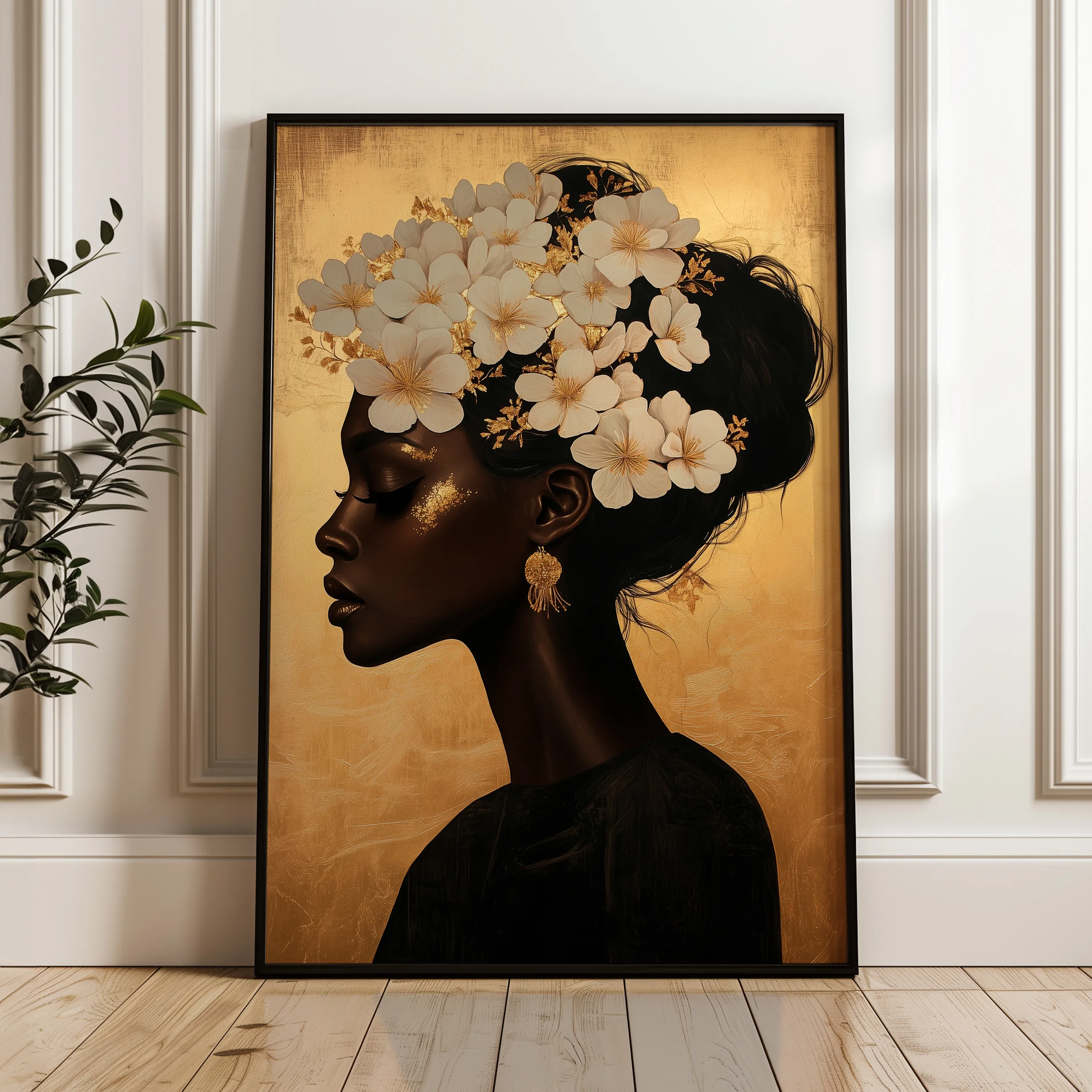 Portrait 201 Canvas Art 18" x 24" / 45 x 60 cm / Black