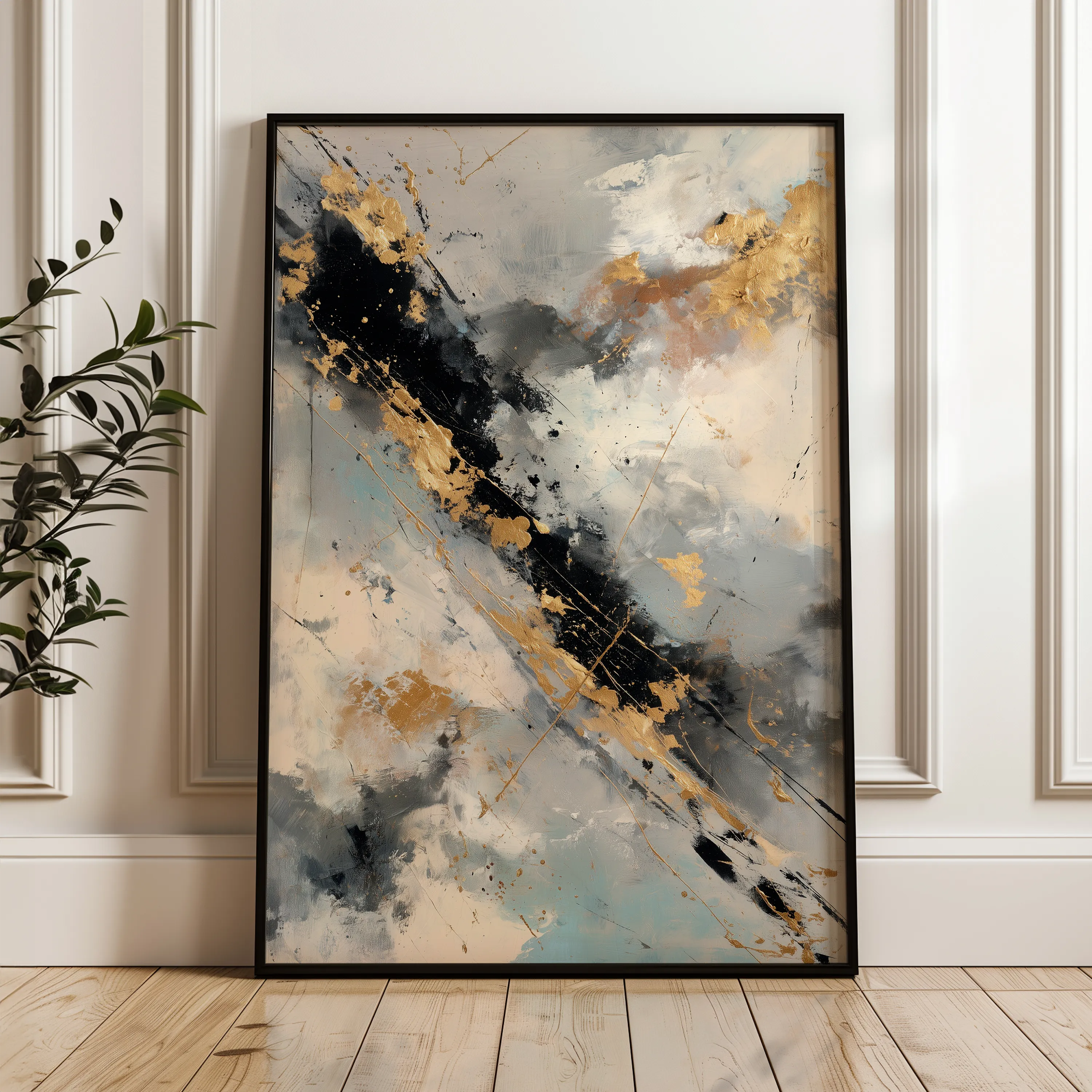 Abstract 2015 Canvas Art 18" x 24" / 45 x 60 cm / Black