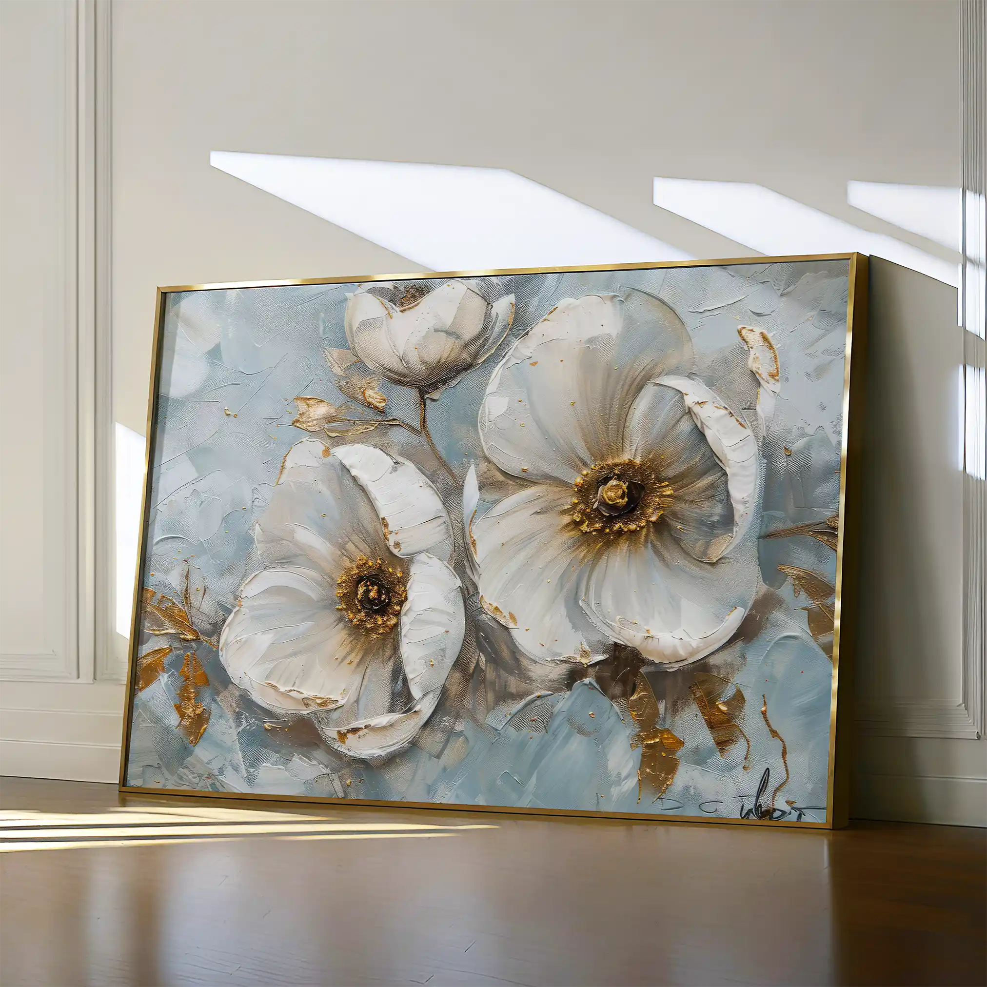 Floral 202 Canvas Art 60 x 40 cm / Black