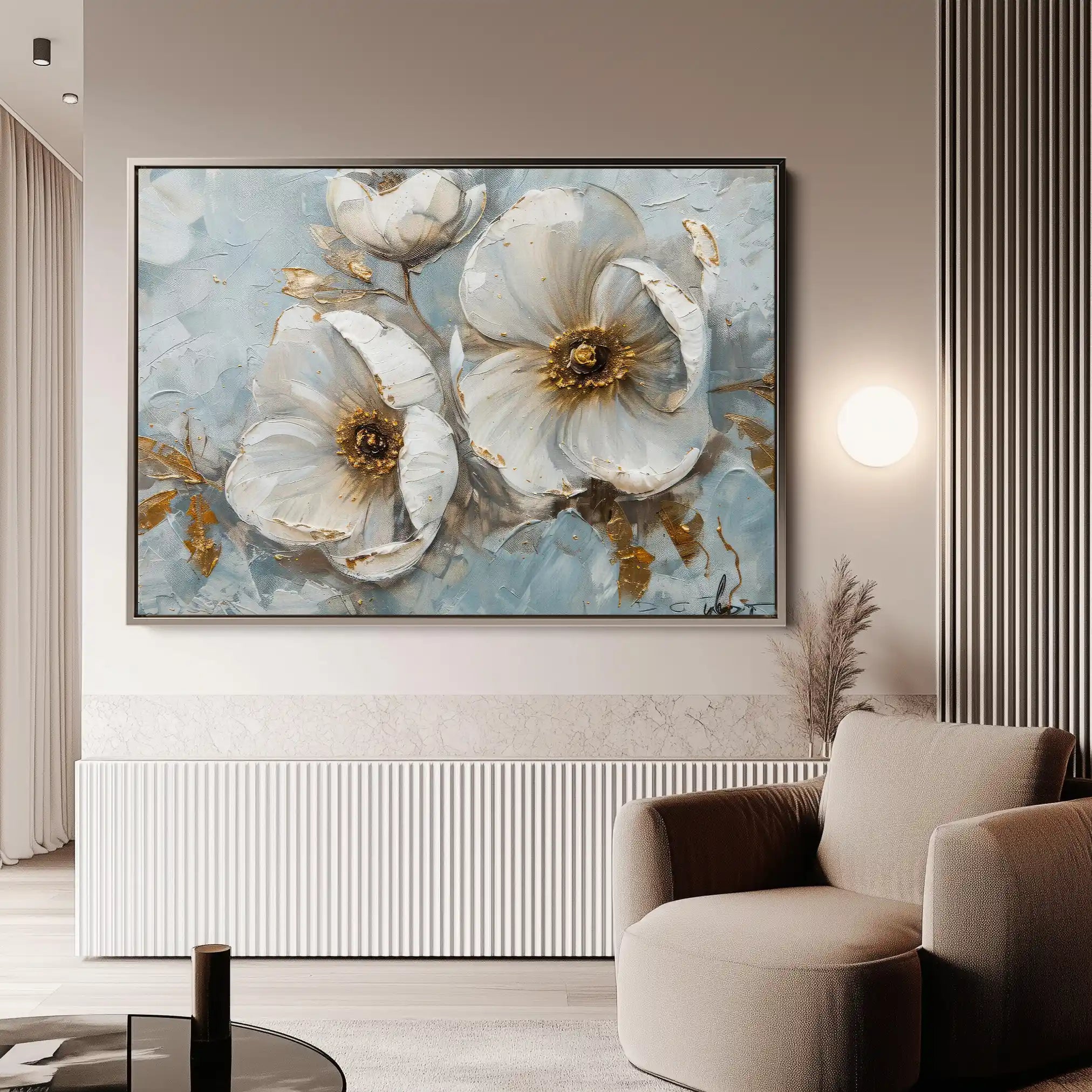 Floral 202 Canvas Art 60 x 40 cm / Black