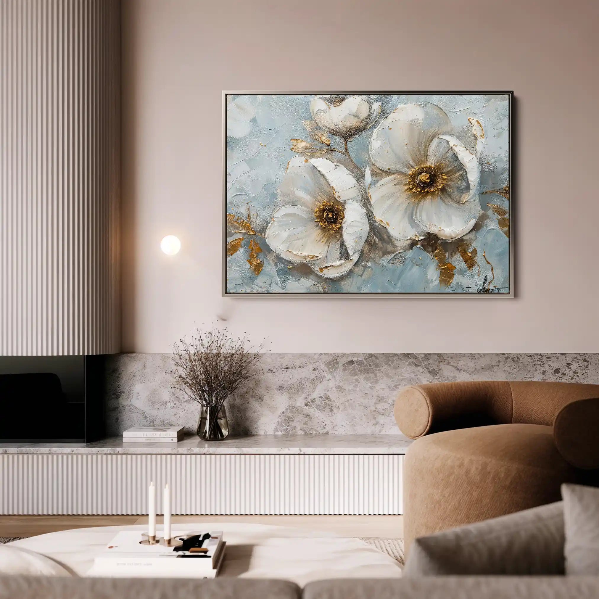 Floral 202 Canvas Art 60 x 40 cm / Black