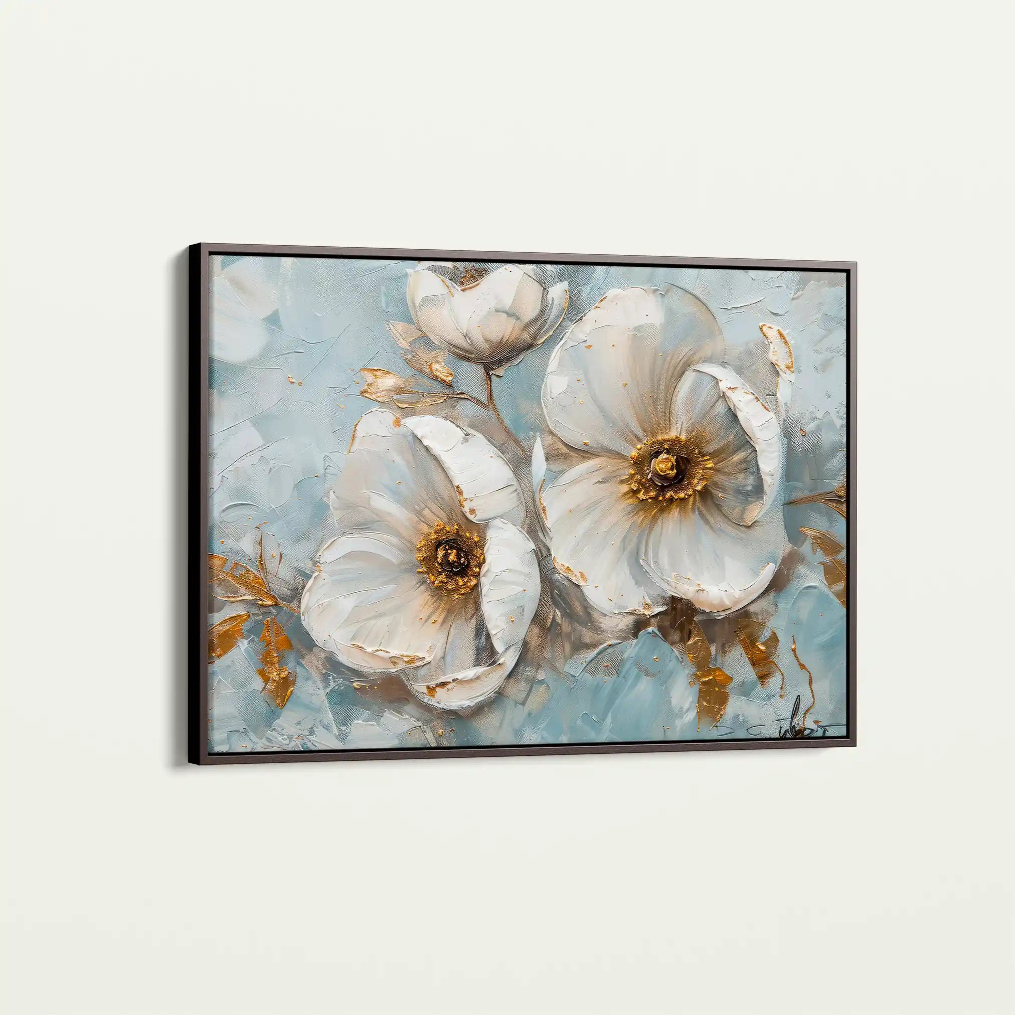 Floral 202 Canvas Art 60 x 40 cm / Black