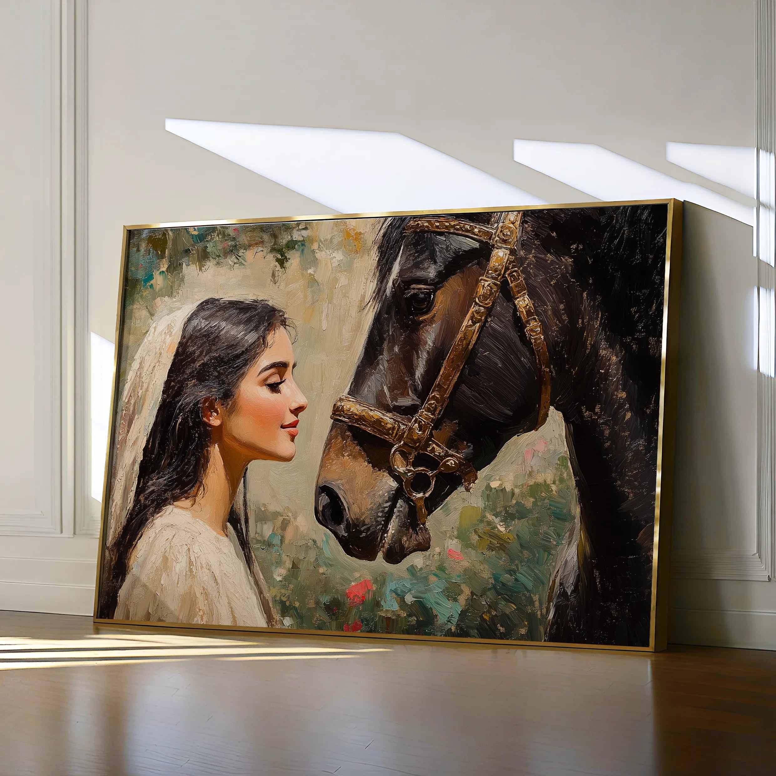 Horses 202 Canvas Art 18" x 24" / 45 x 60 cm / Black