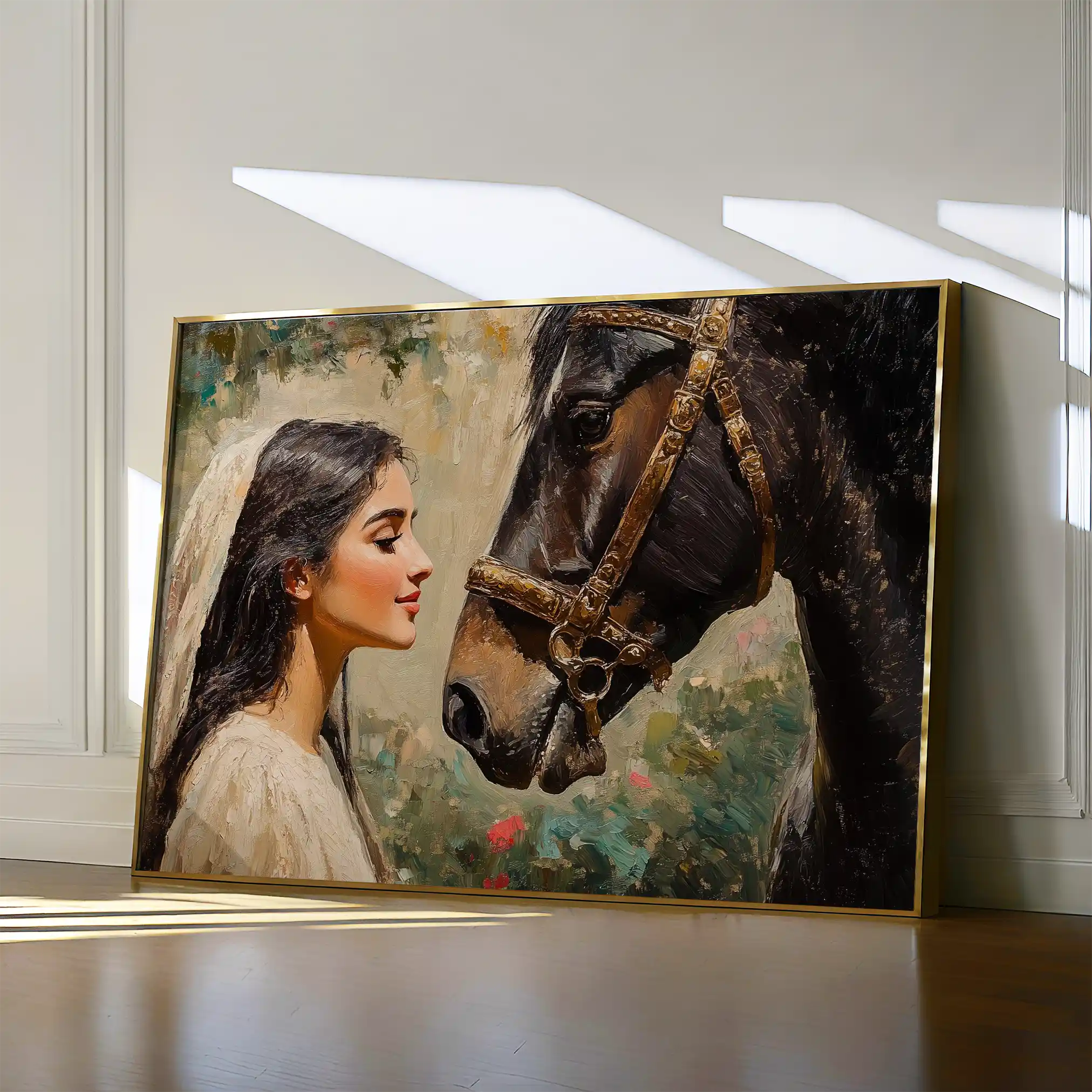 Horses 202 Canvas Art 60 x 40 cm / Black