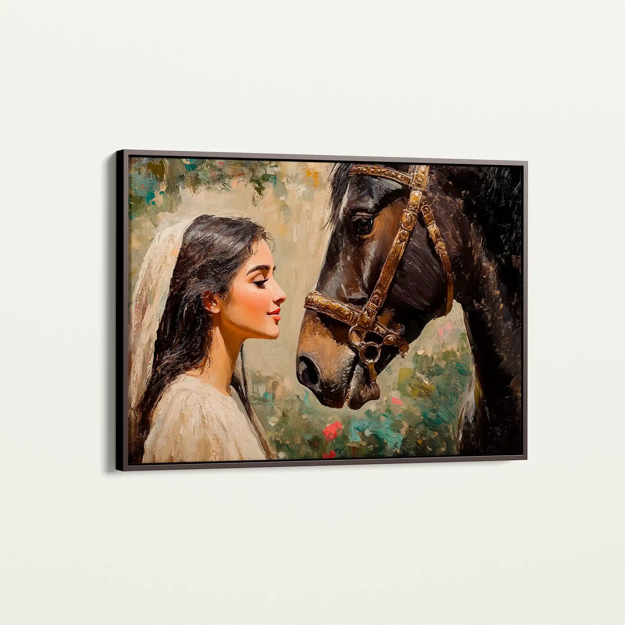 Horses 202 Canvas Art 60 x 40 cm / Black