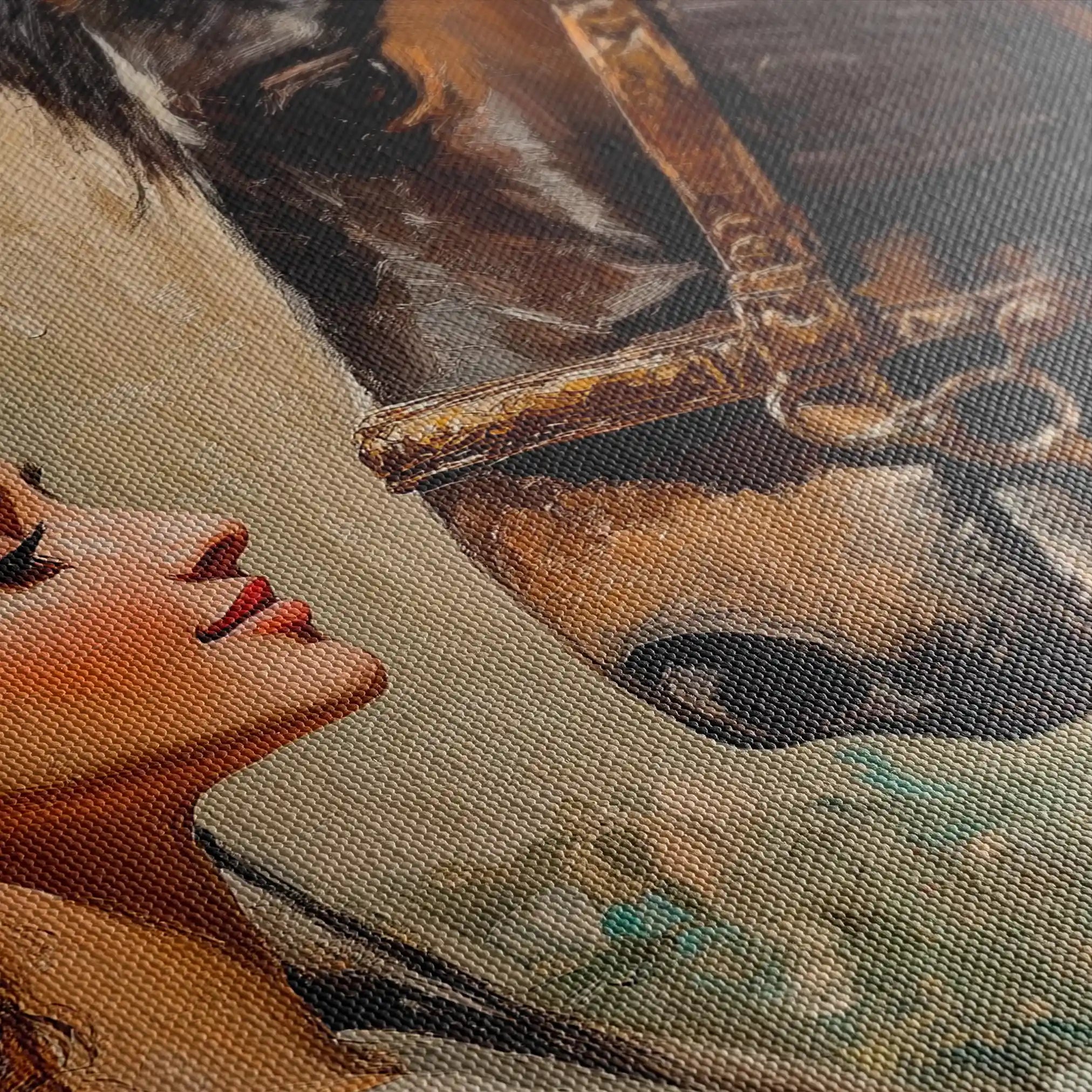 Horses 202 Canvas Art 60 x 40 cm / Black