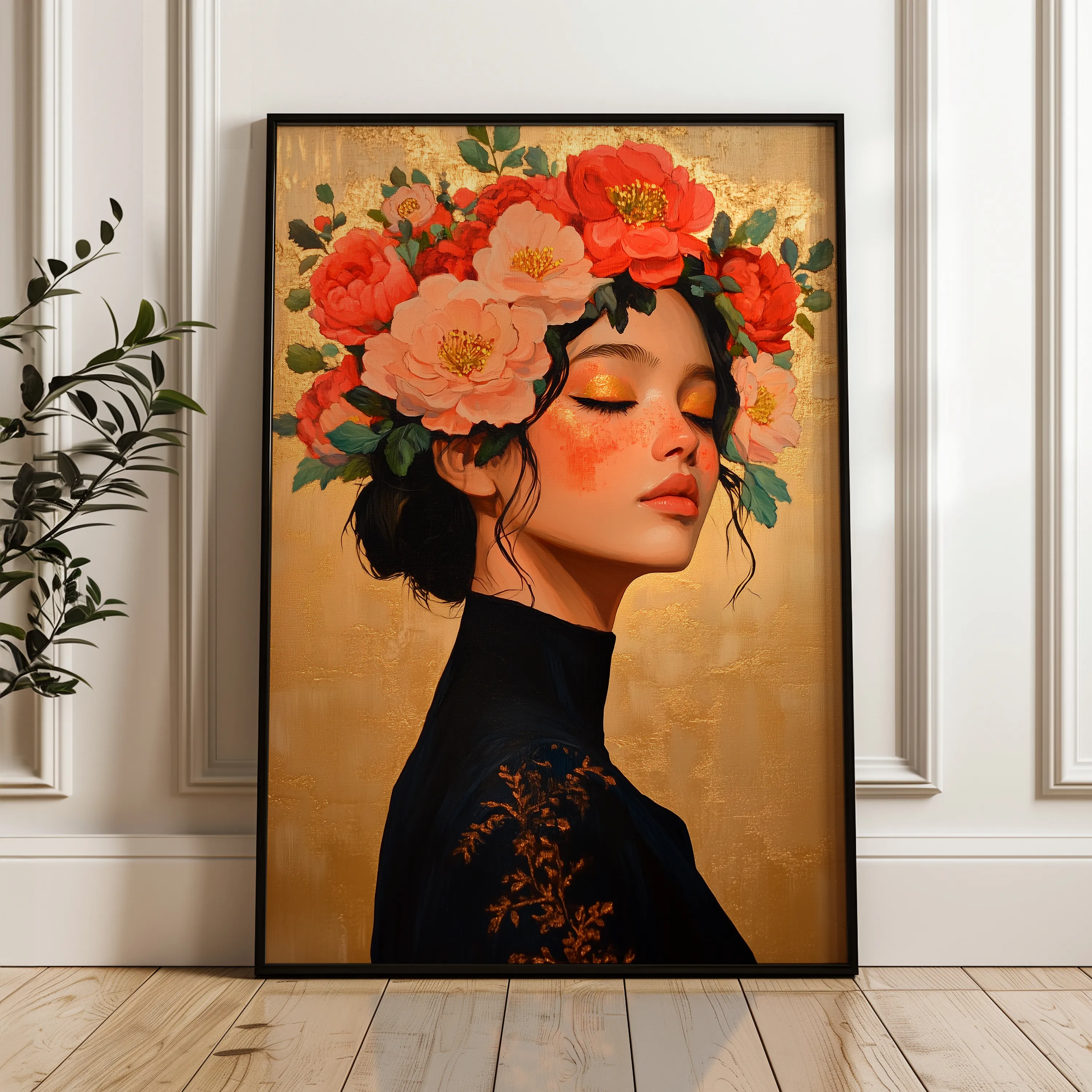 Portrait 202 Canvas Art 18" x 24" / 45 x 60 cm / Black