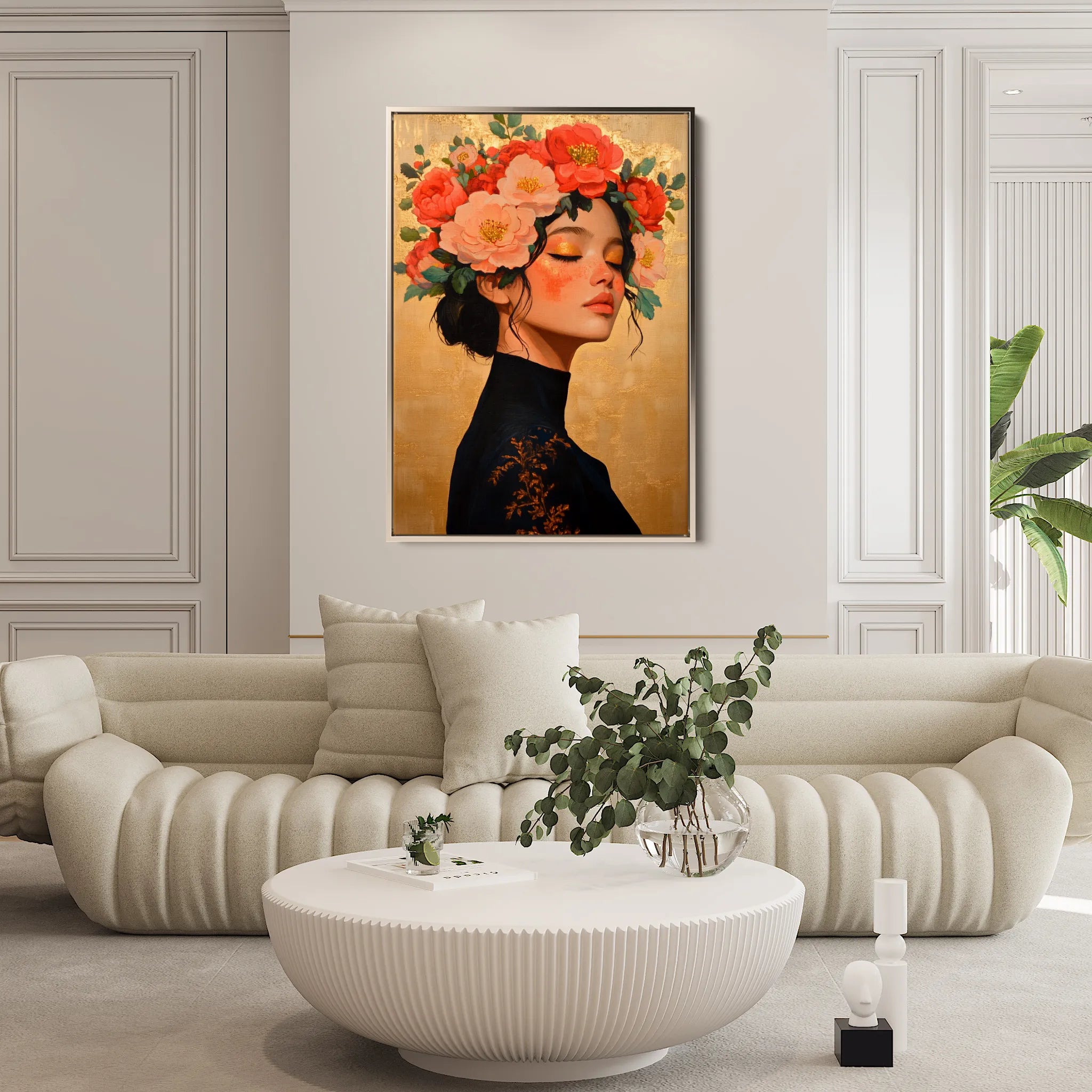 Portrait 202 Canvas Art 18" x 24" / 45 x 60 cm / Black