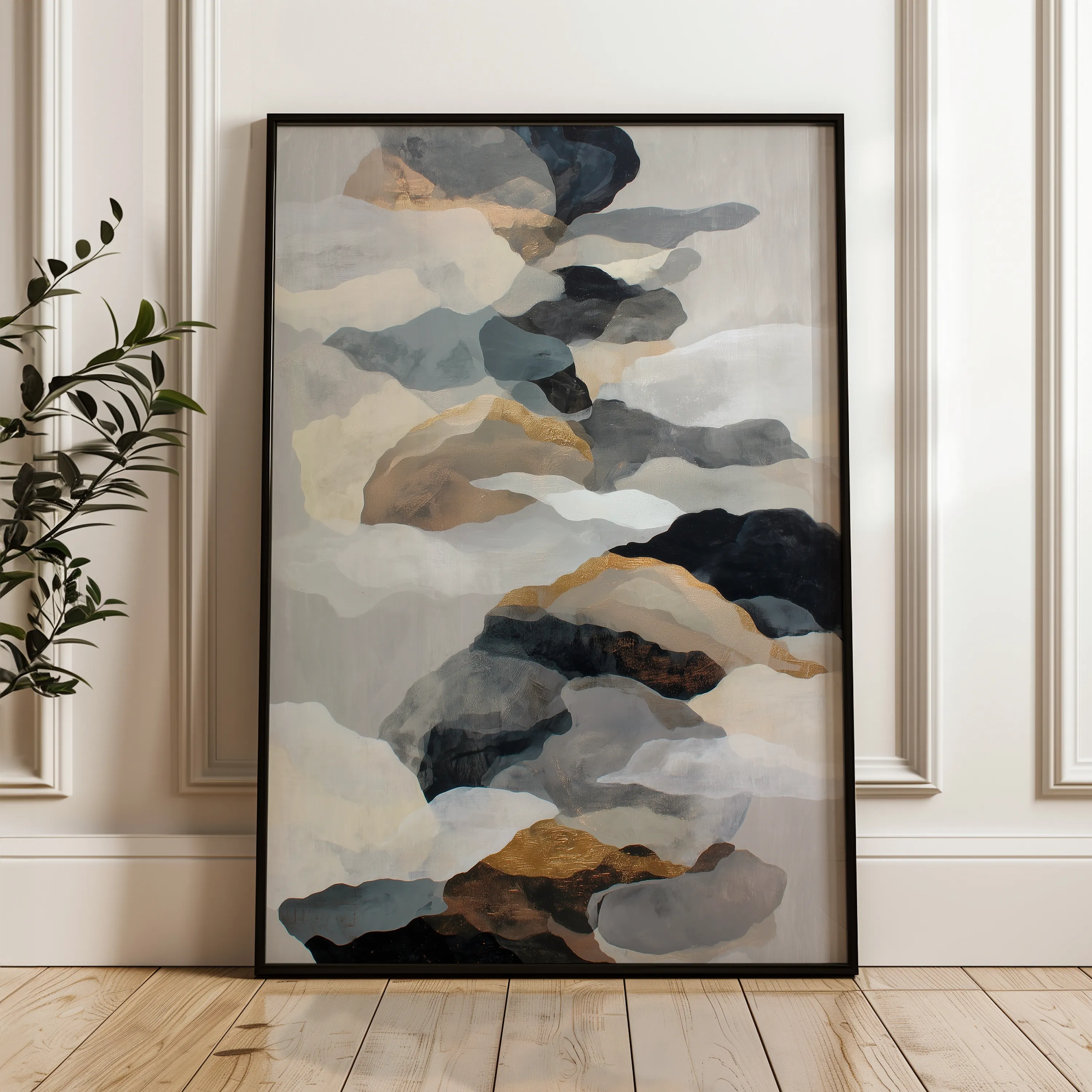 Abstract 2023 Canvas Art 18" x 24" / 45 x 60 cm / Black