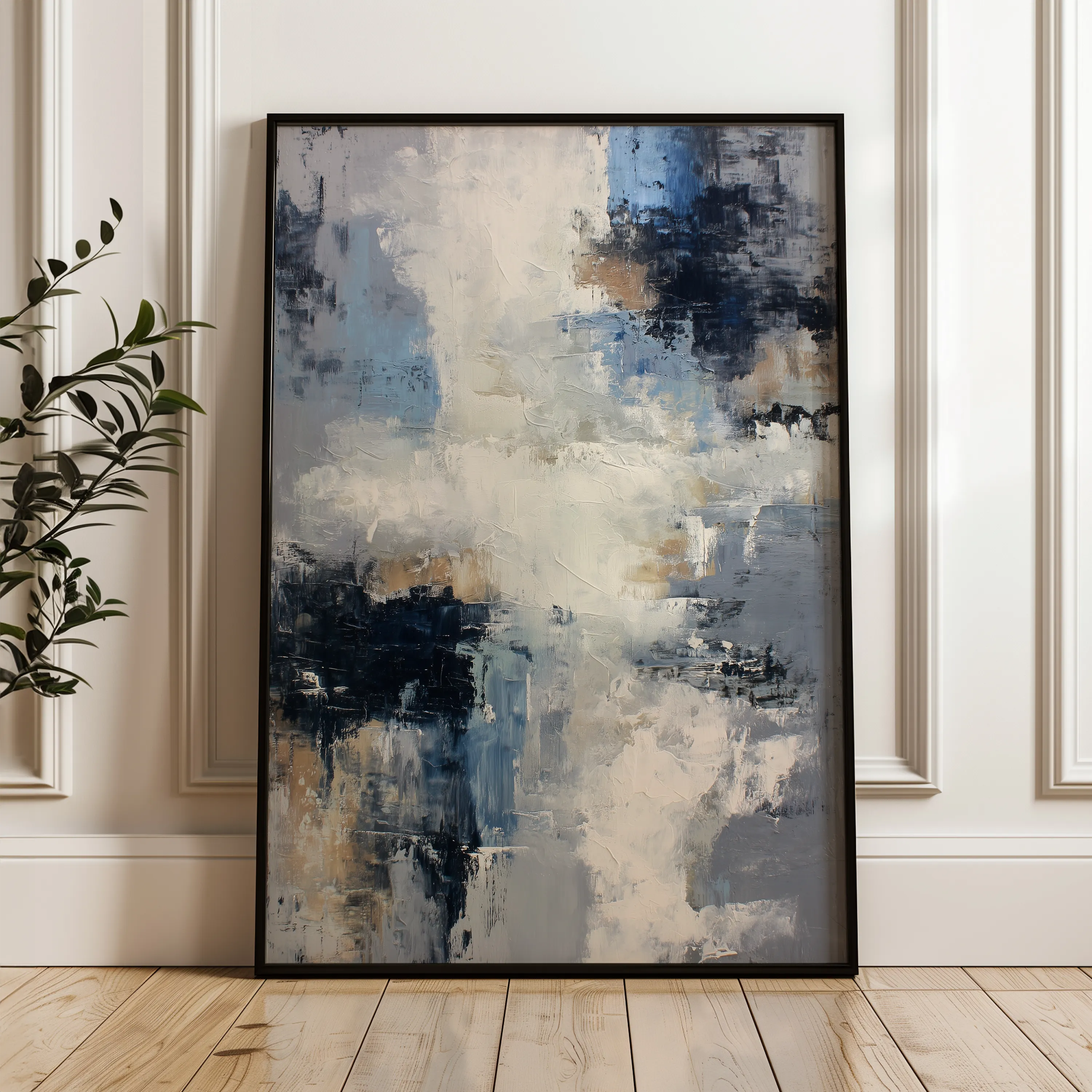 Abstract 2024 Canvas Art 18" x 24" / 45 x 60 cm / Black