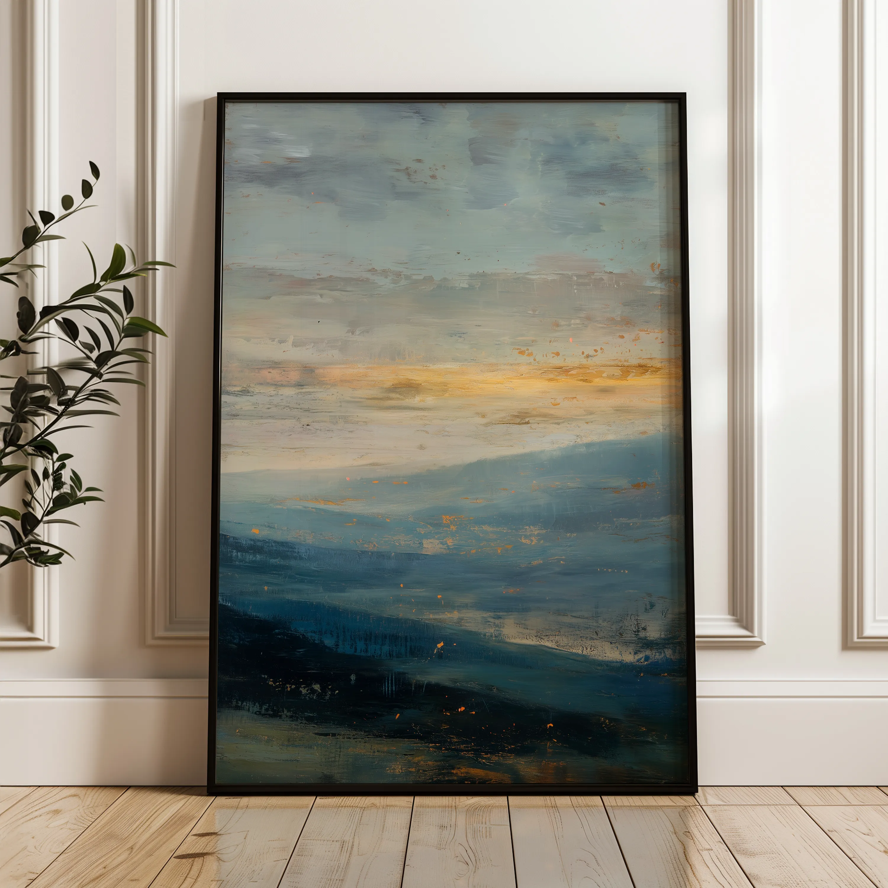 Abstract 2027 Canvas Art 18" x 24" / 45 x 60 cm / Black