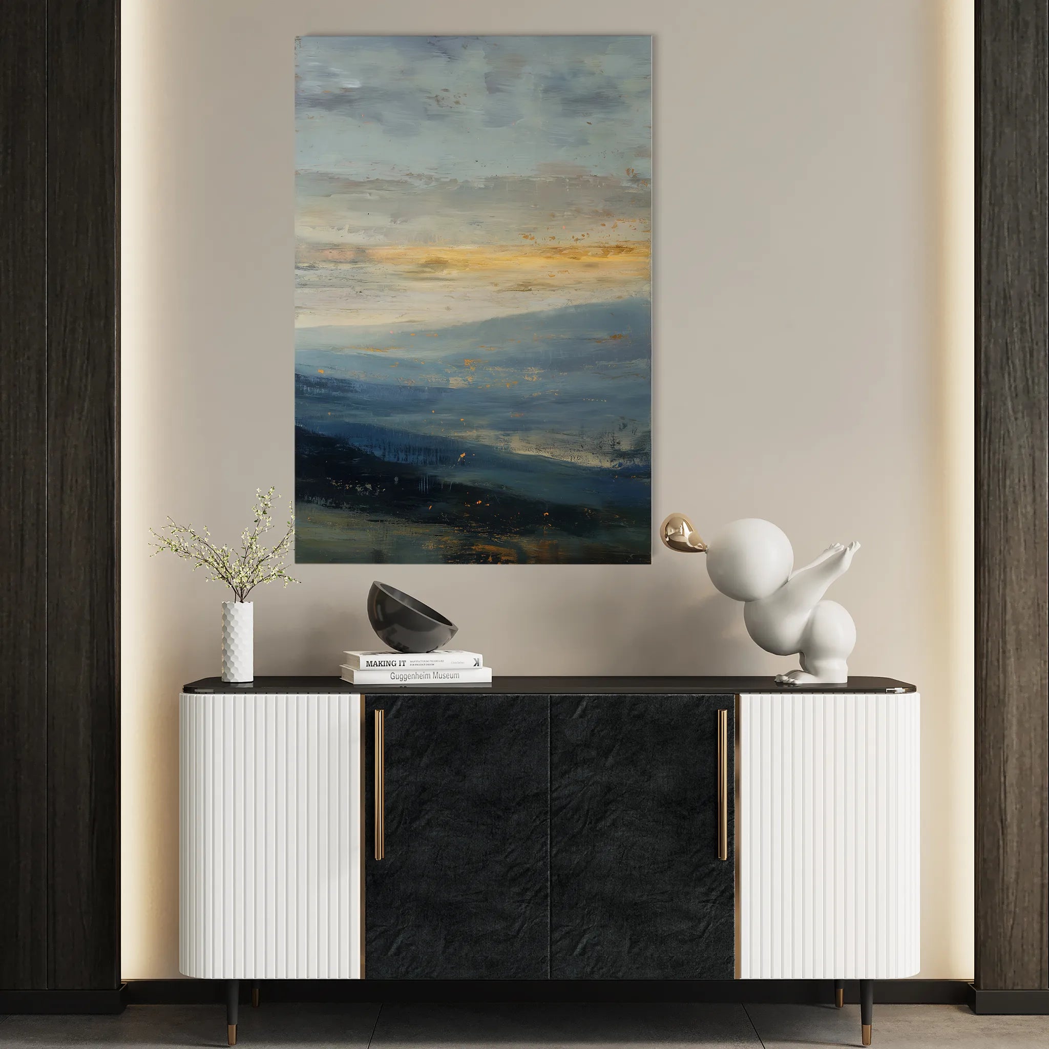 Abstract 2027 Canvas Art 18" x 24" / 45 x 60 cm / Black