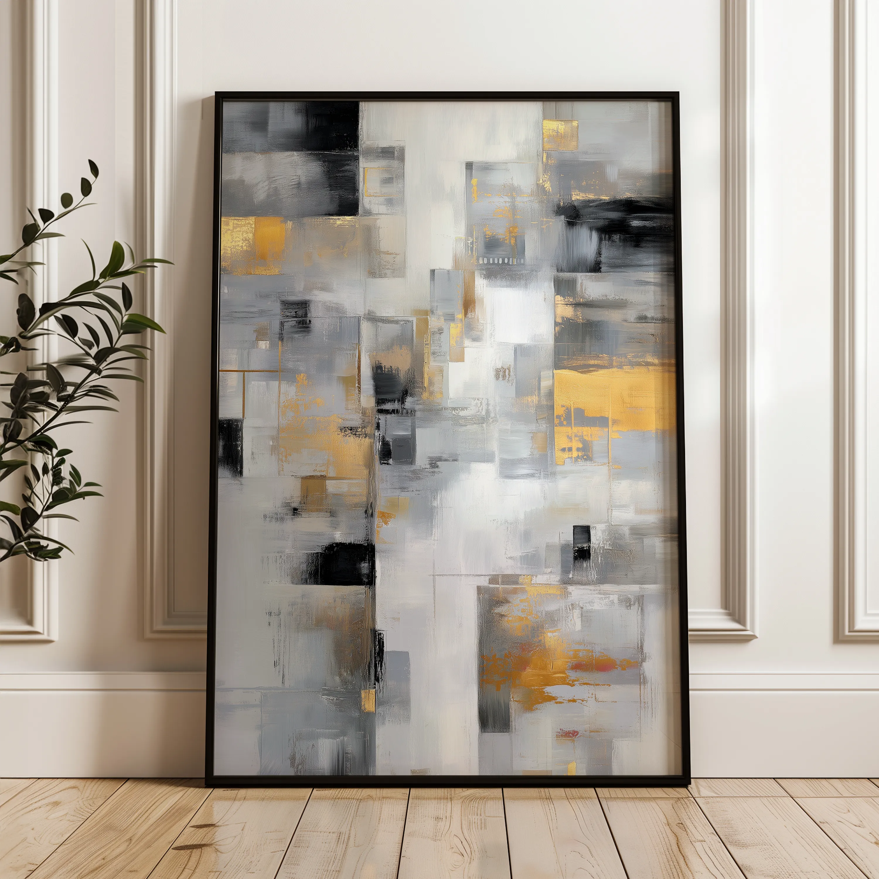 Abstract 2028 Canvas Art 18" x 24" / 45 x 60 cm / Black