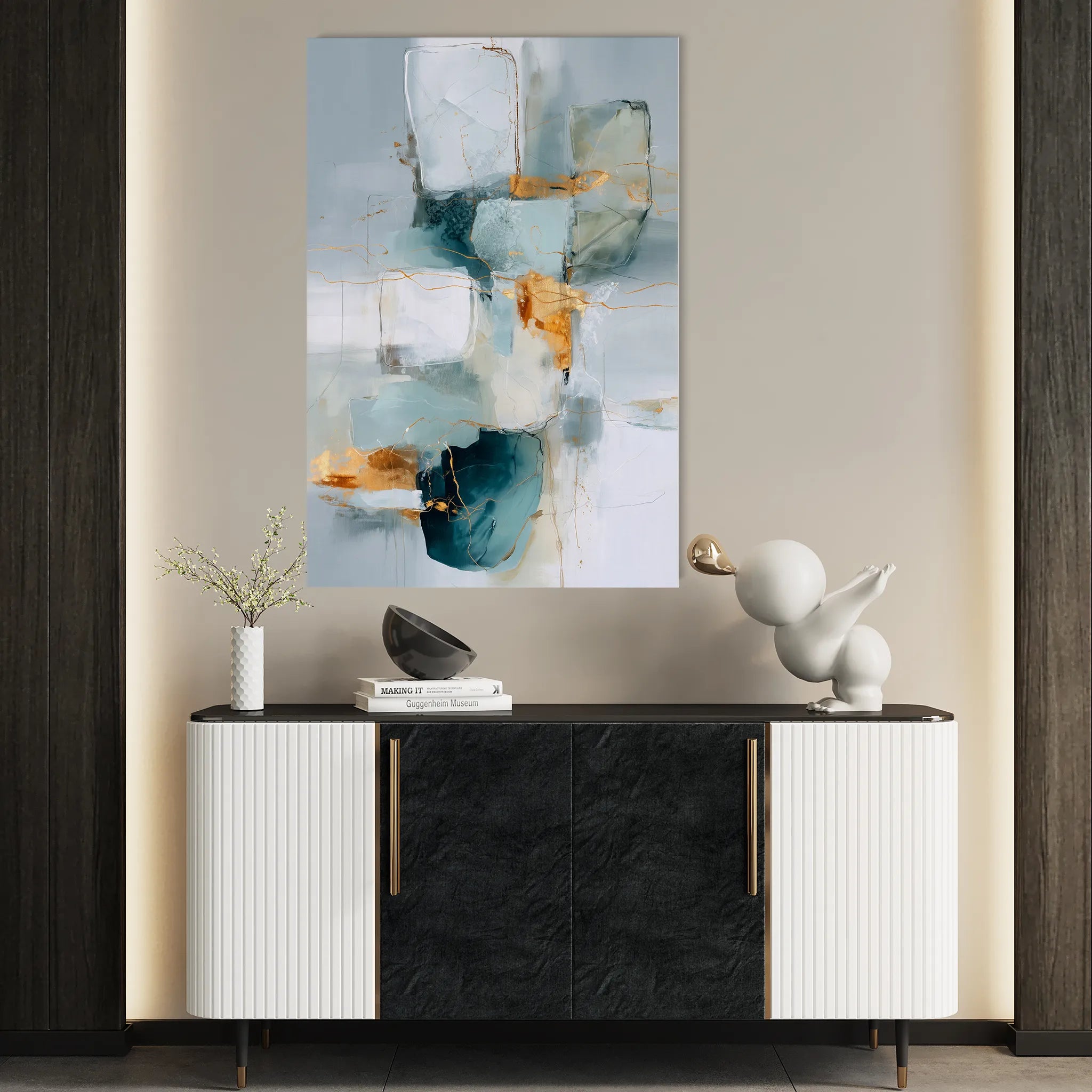 Abstract 2029 Canvas Art 18" x 24" / 45 x 60 cm / Black