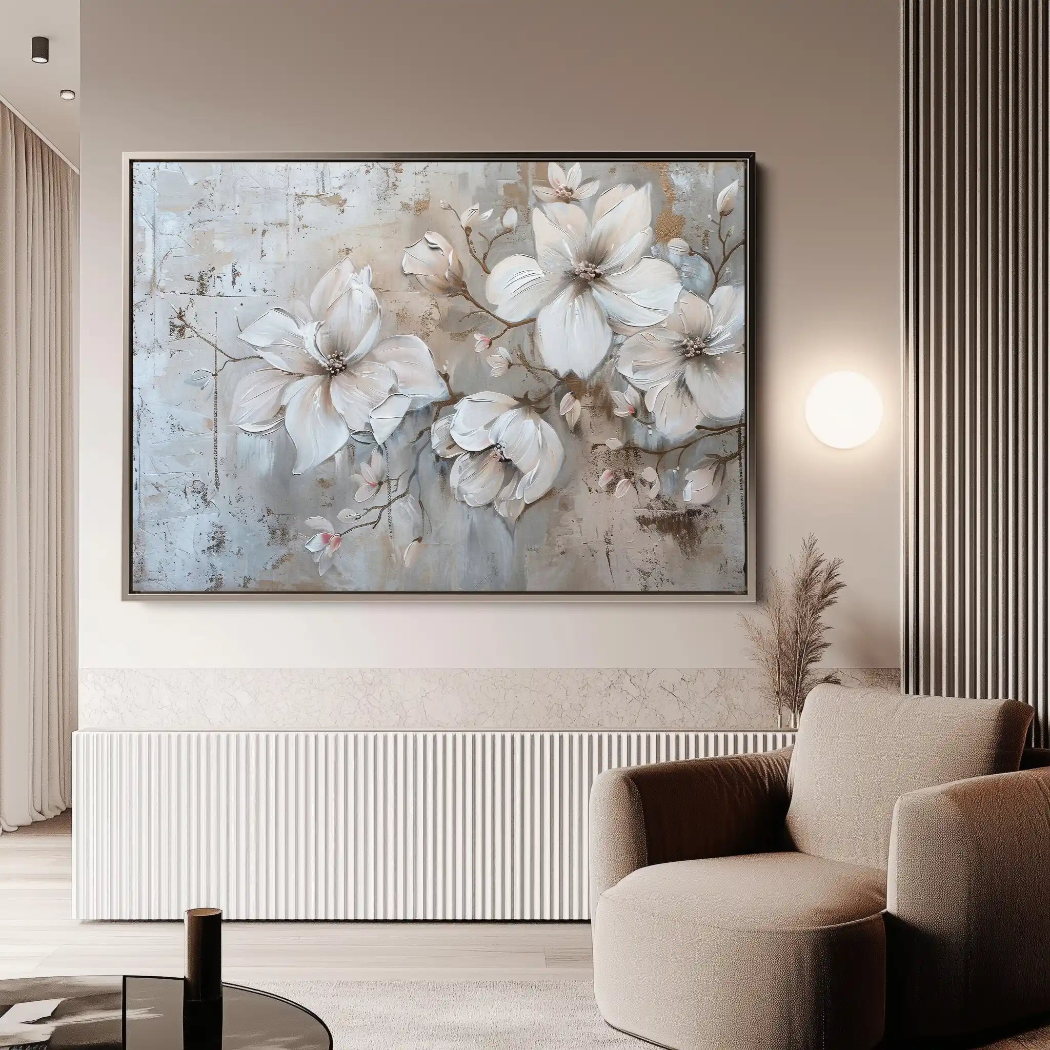 Floral 203 Canvas Art 60 x 40 cm / Black