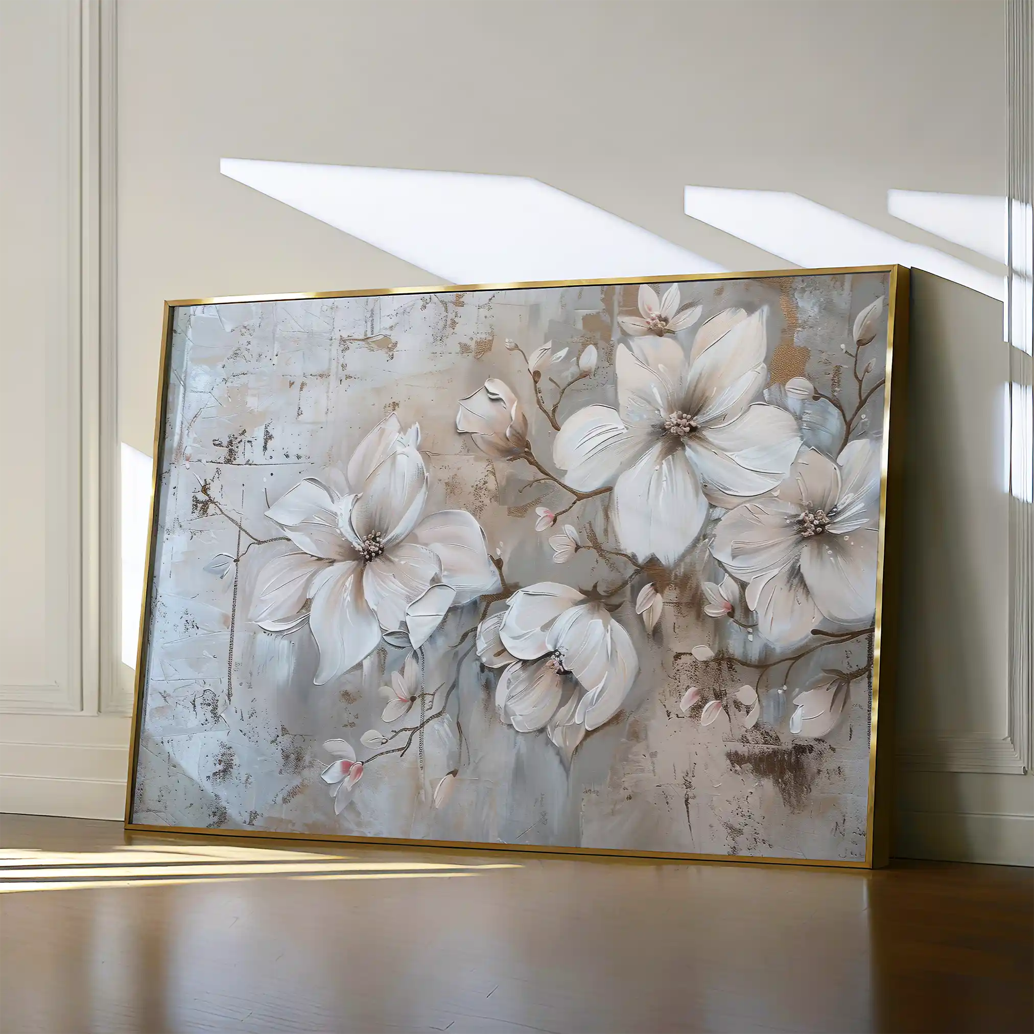 Floral 203 Canvas Art 60 x 40 cm / Black