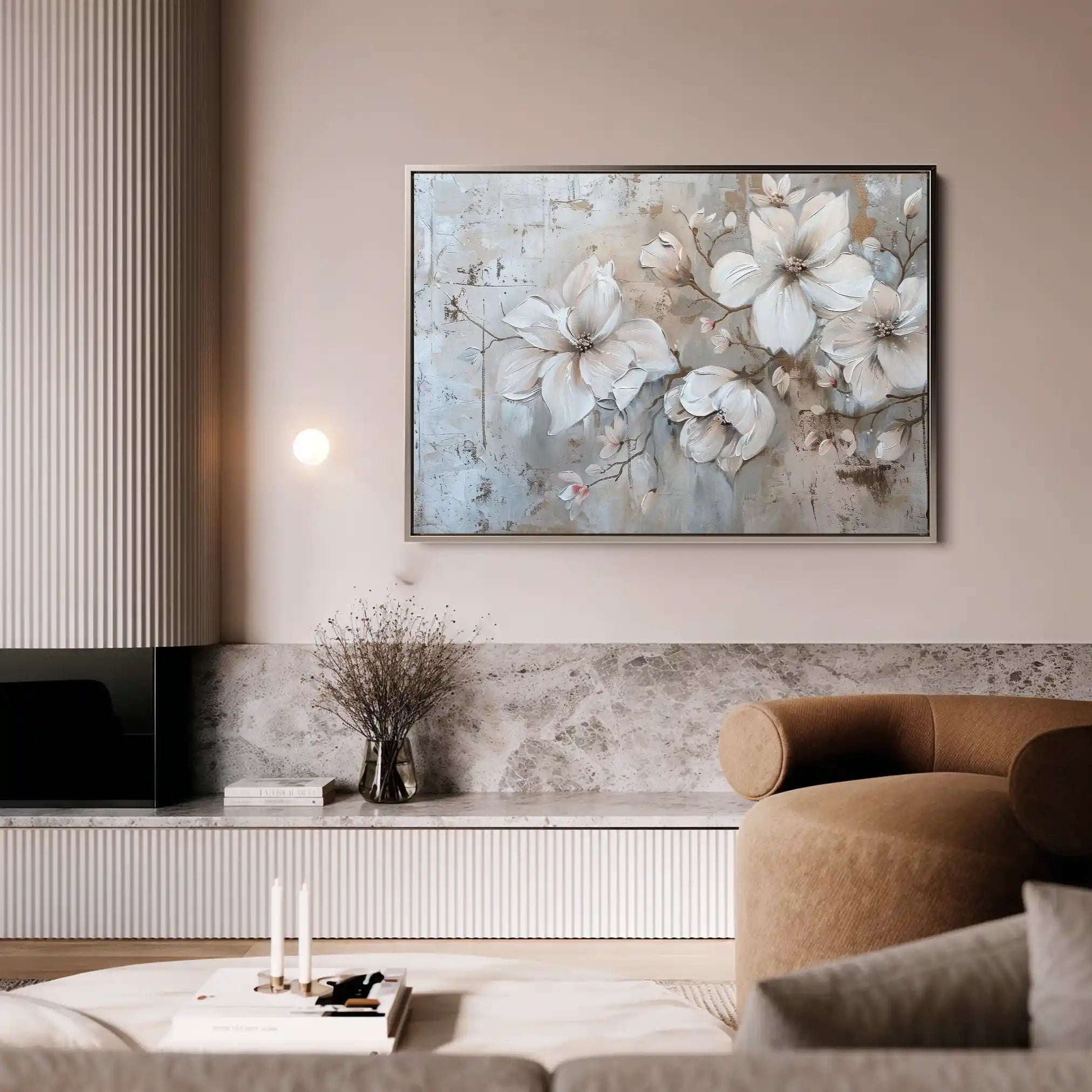 Floral 203 Canvas Art 60 x 40 cm / Black
