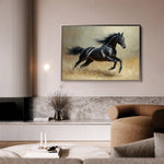Horses 203 Canvas Art 18" x 24" / 45 x 60 cm / Black