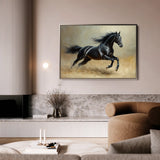 Horses 203 Canvas Art 18" x 24" / 45 x 60 cm / Black