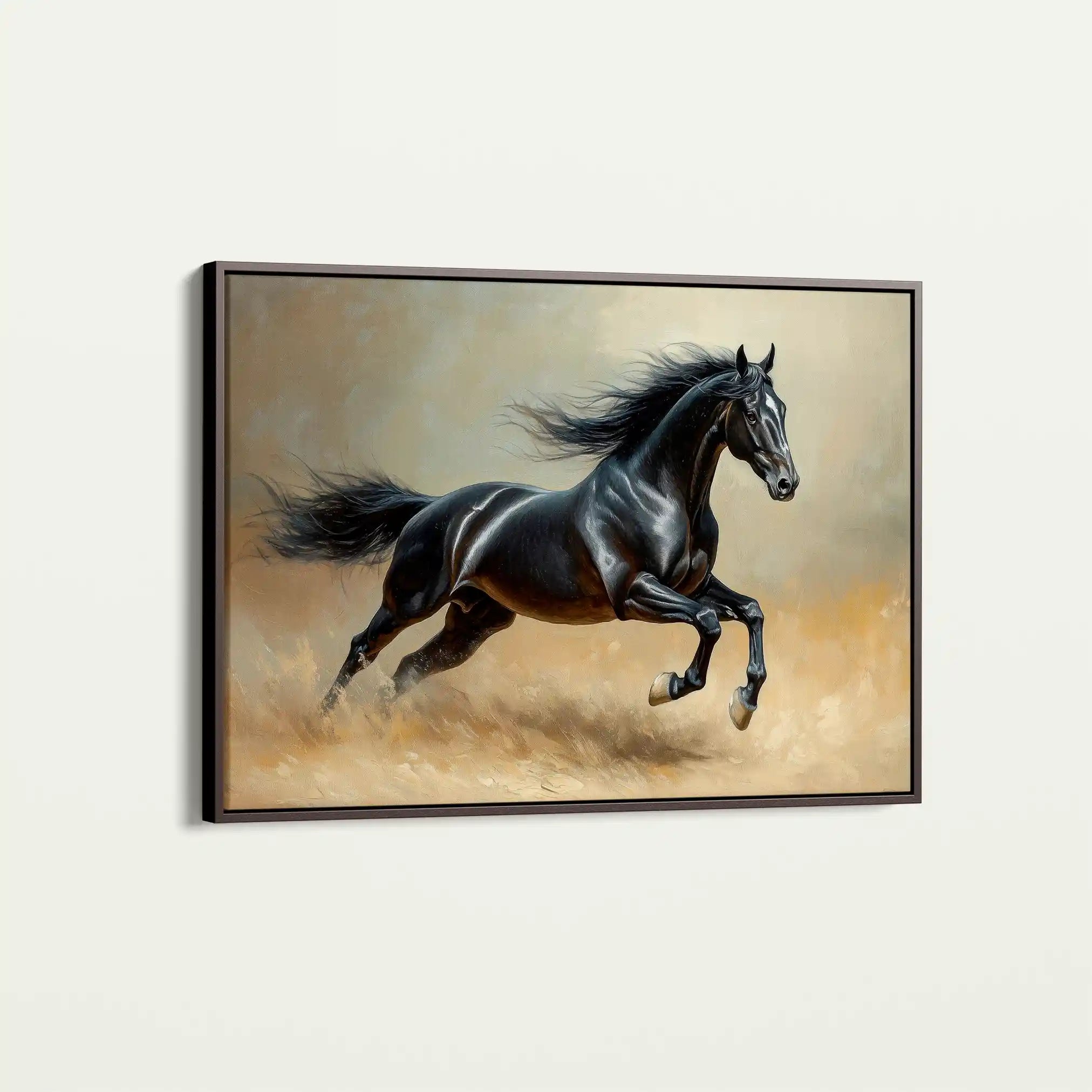 Horses 203 Canvas Art 60 x 40 cm / Black