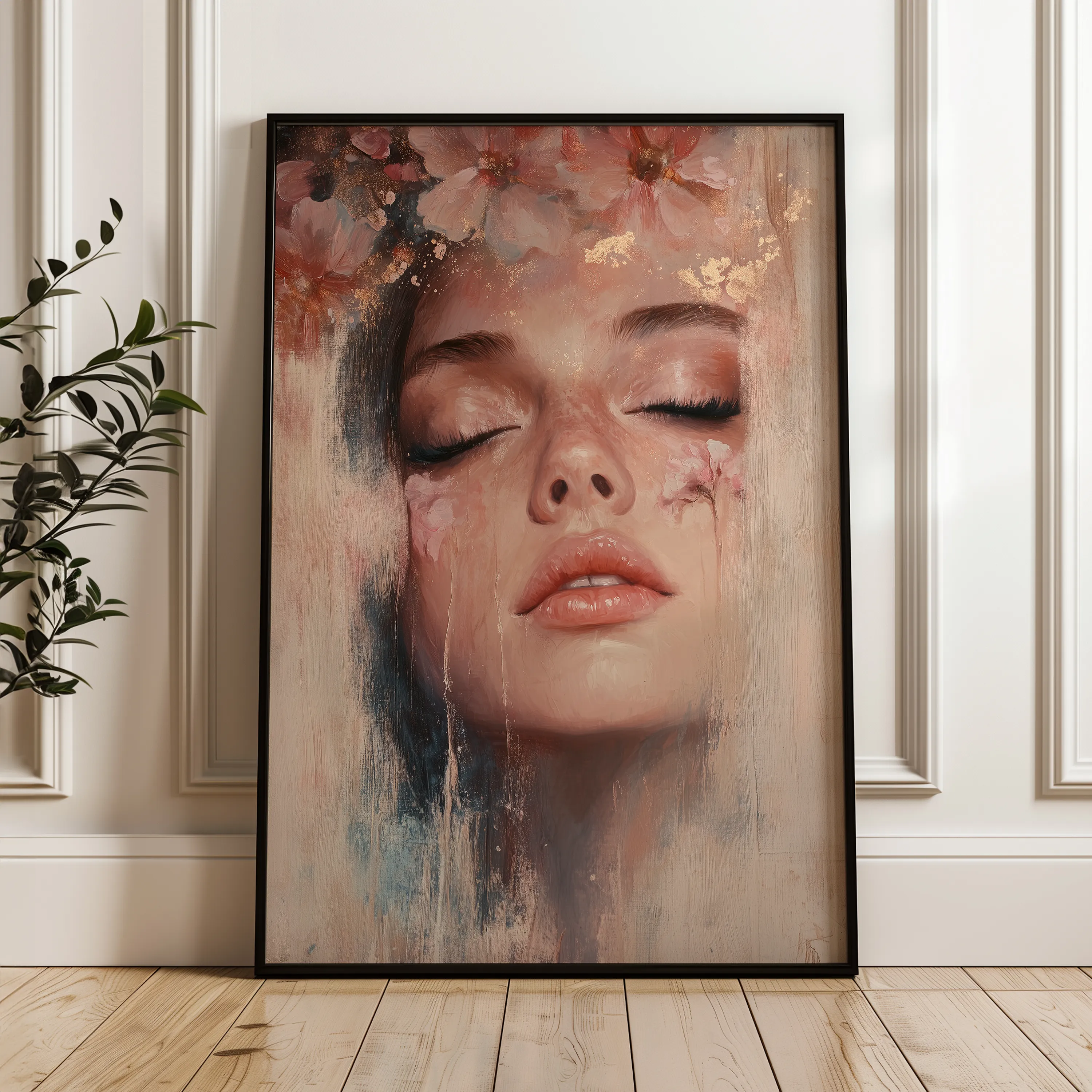 Portrait 203 Canvas Art 18" x 24" / 45 x 60 cm / Black