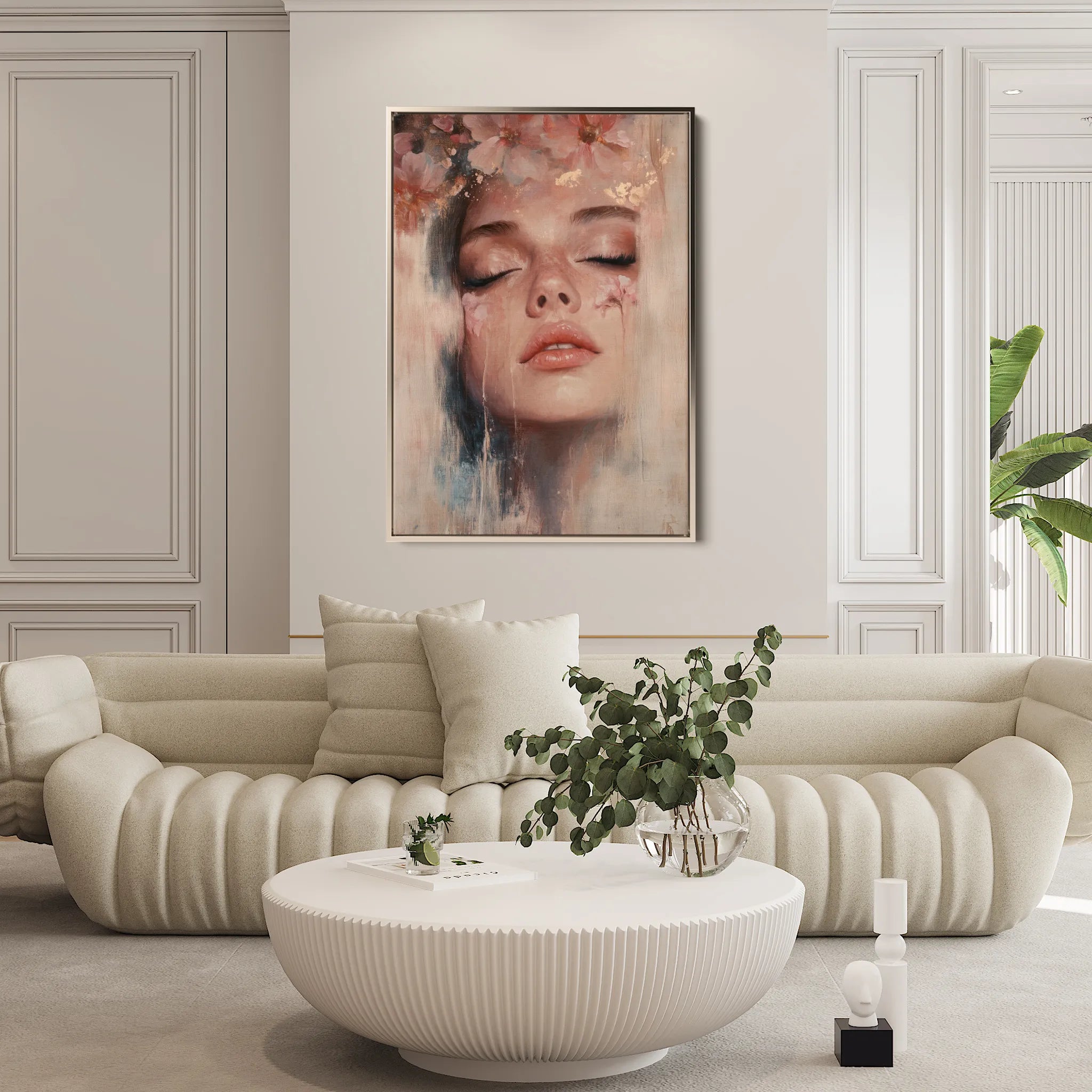 Portrait 203 Canvas Art 18" x 24" / 45 x 60 cm / Black